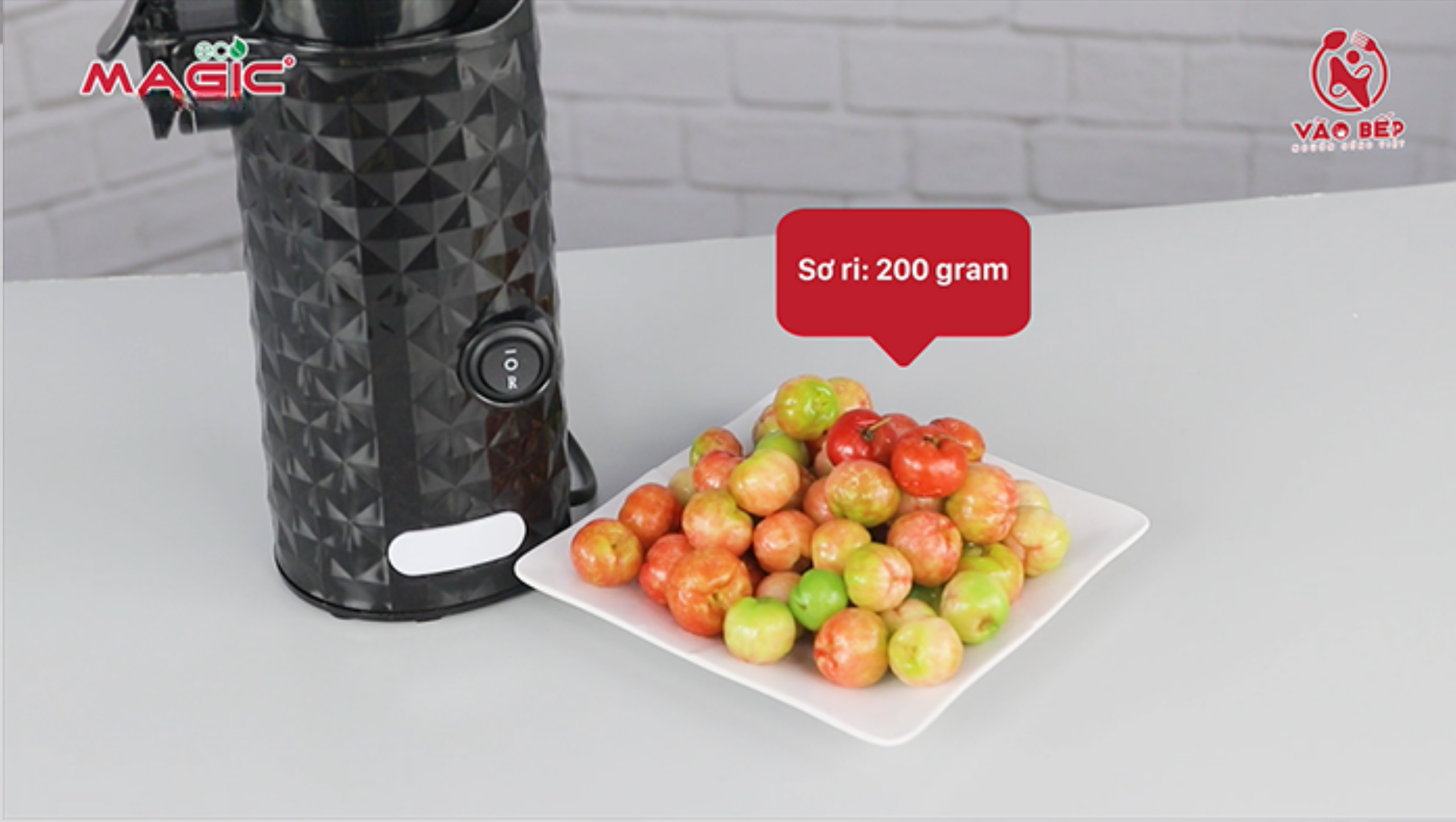 Nước ép Sơ ri Dinh dưỡng bằng Máy Ép Tốc độ chậm Magic Eco AC-130 1