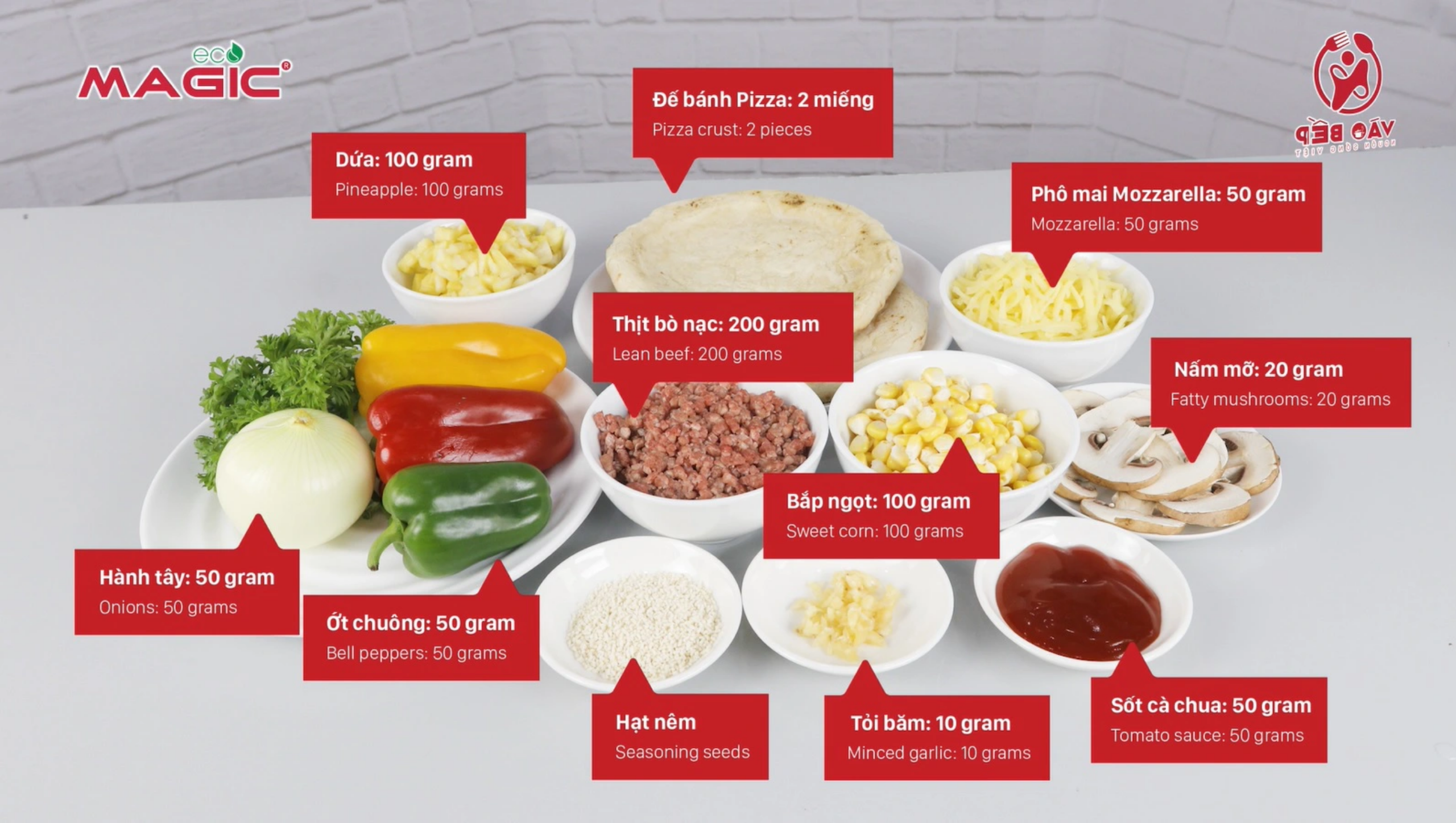 Hướng dẫn làm Pizza Bò ngô dứa bằng Nồi chiên không dầu Magic Eco AC-120 1