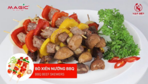 Món Bò xiên nướng BBQ bằng Nồi chiên không dầu Magic Eco AC-120 11