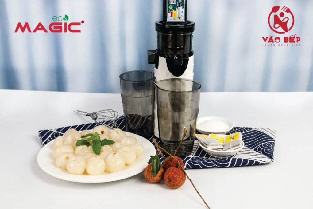 Hướng dẫn làm Trà vải thanh lọc cơ thể bằng Máy ép chậm thế hệ mới Magic Eco AC – 132 3 trà vải
