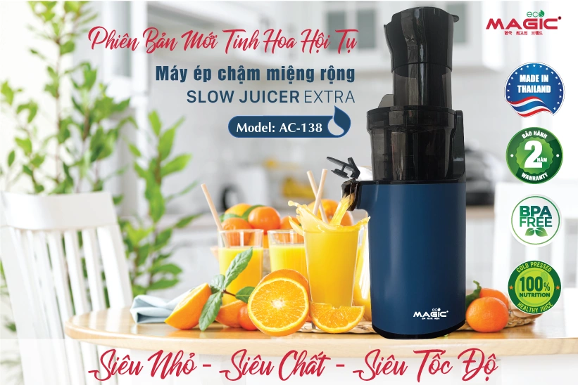 [KHÁCH HÀNG THÂN THIẾT] Máy Ép Chậm Miệng Rộng Thế Hệ Mới Magic Eco AC-138 | MAGIC Vietnam 8