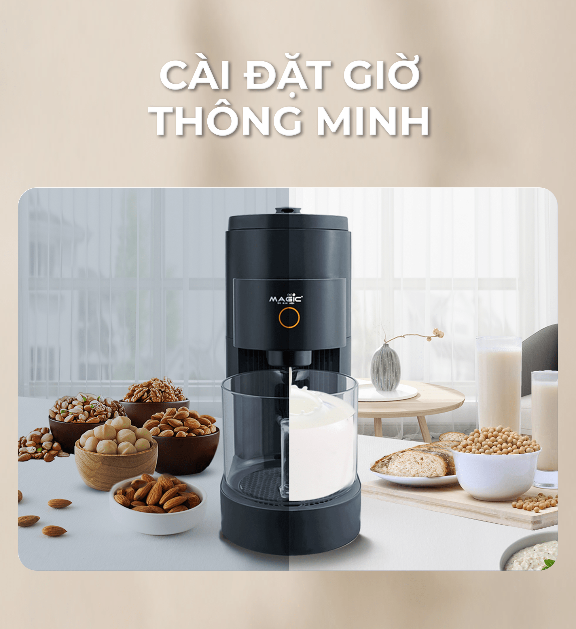 Máy Làm Sữa Hạt Đa Năng Tự Động Rửa Magic Eco AC -140