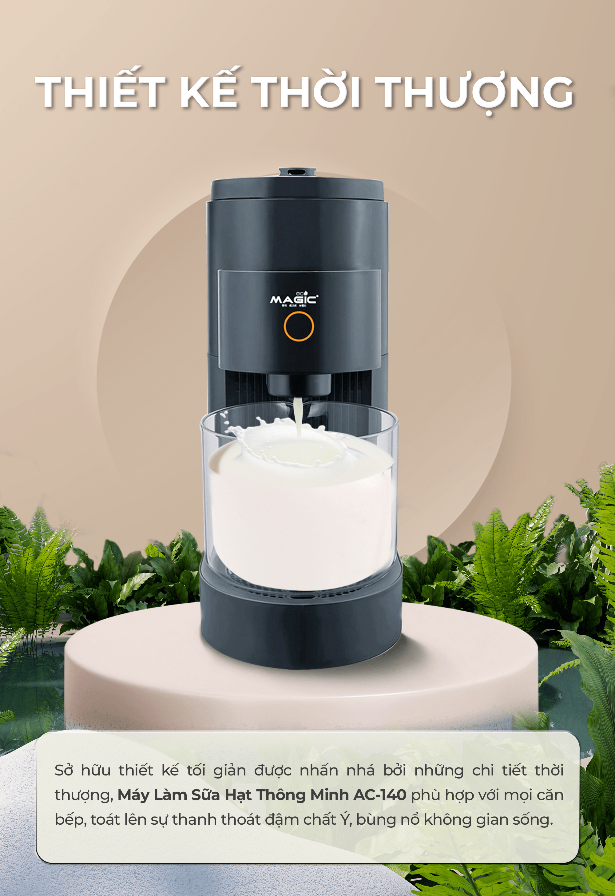 Máy Làm Sữa Hạt Đa Năng Tự Động Rửa Magic Eco AC -140
