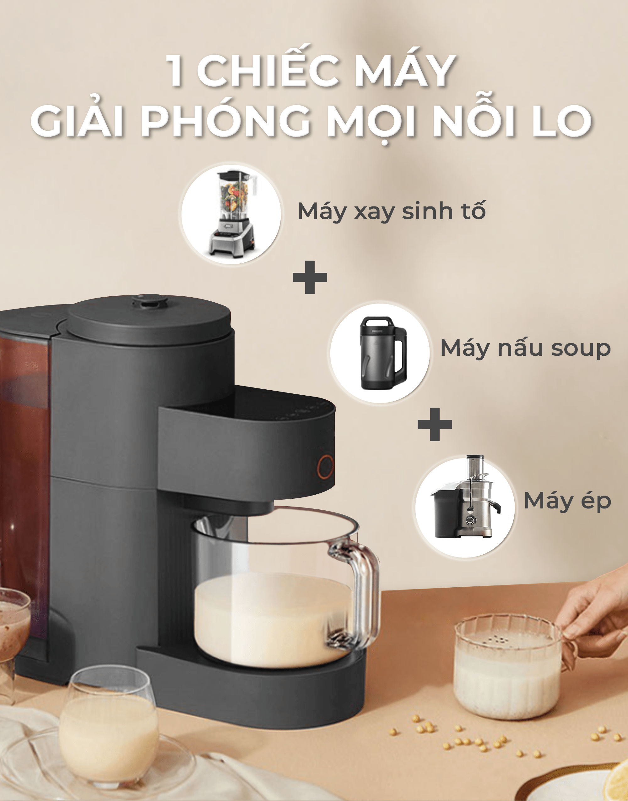 Máy Làm Sữa Hạt Đa Năng Tự Động Rửa Magic Eco AC -140