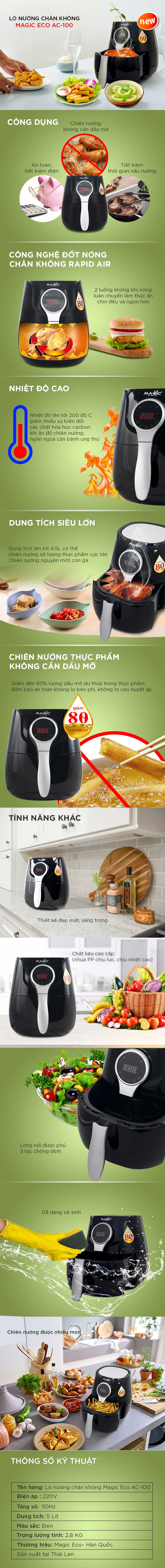 [HÀNG TRƯNG BÀY] Nồi Chiên Không Dầu Magic Eco AC-100 2