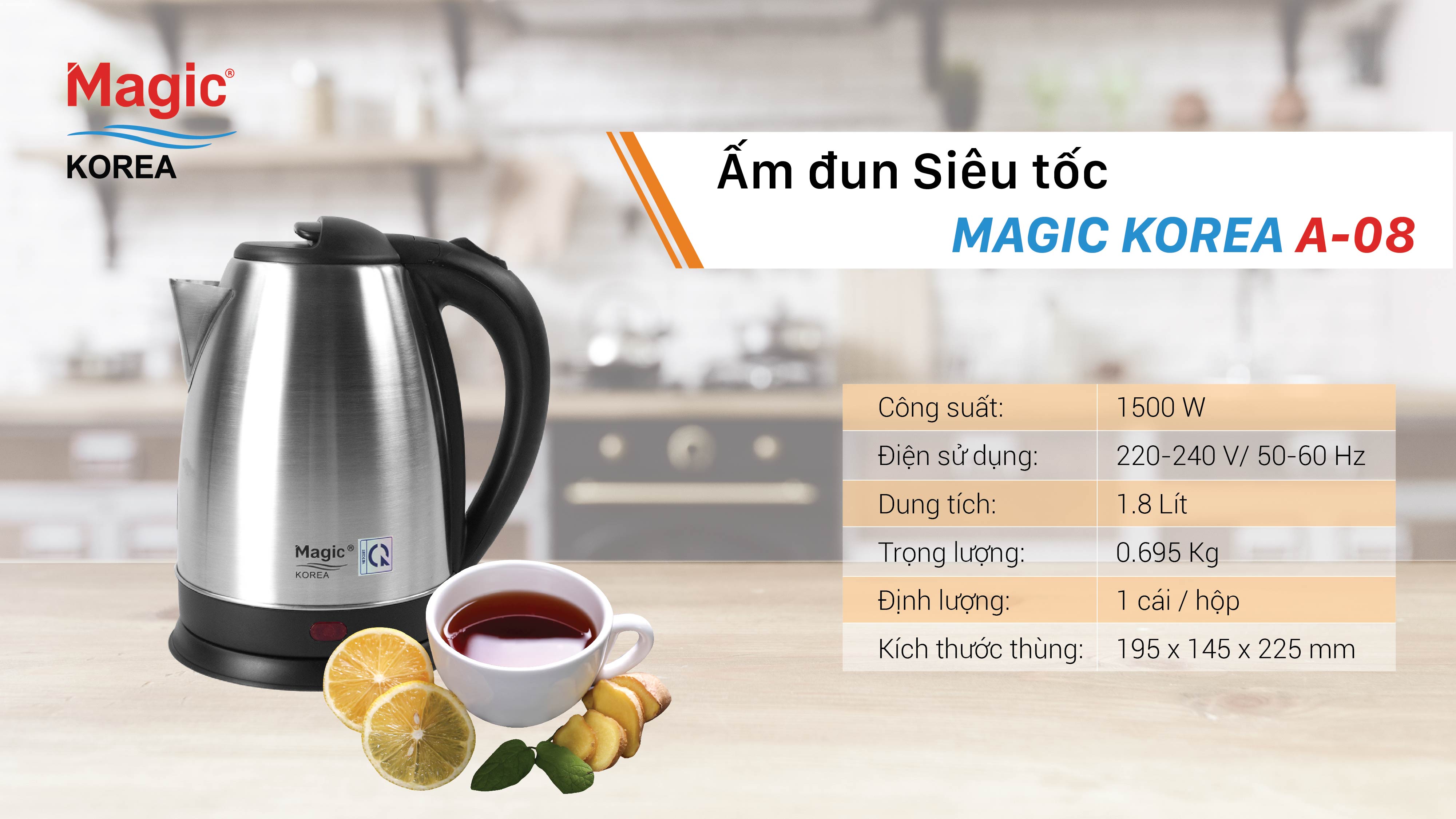 Bình Đun Siêu Tốc Magic Korea A-08 2