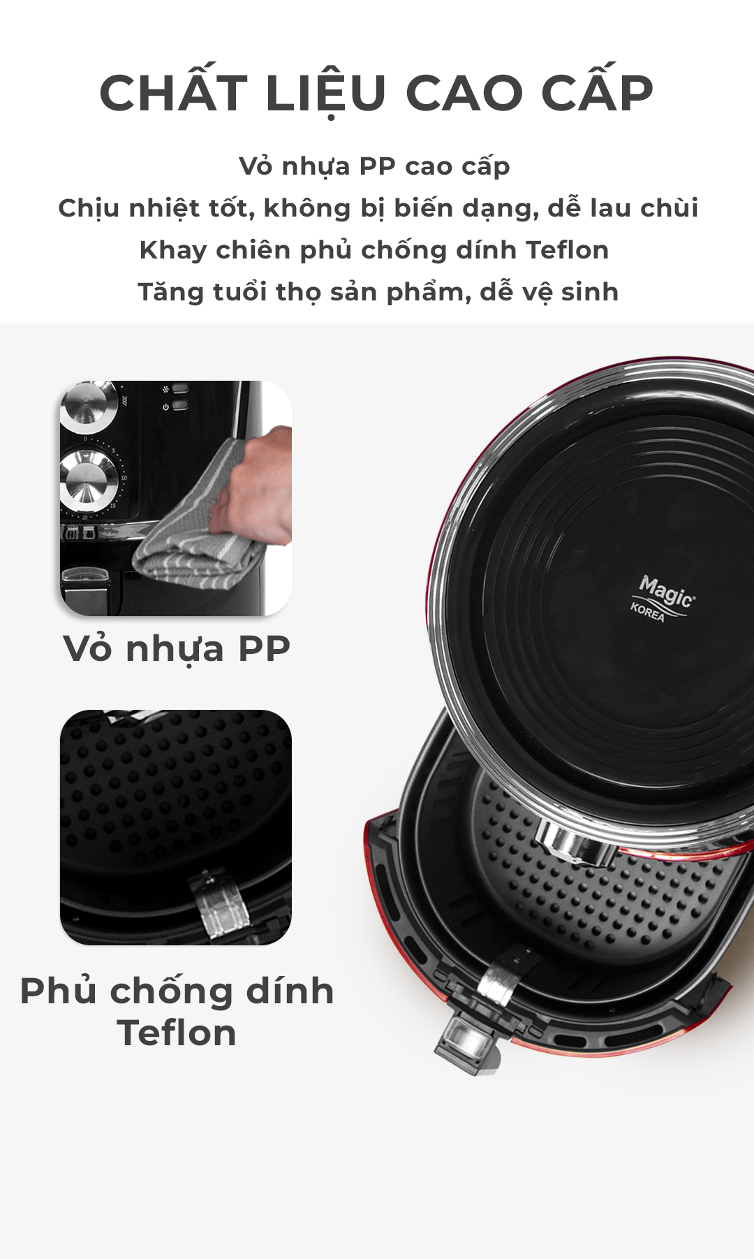 nồi chiên không dầu magic korea a 801 đen