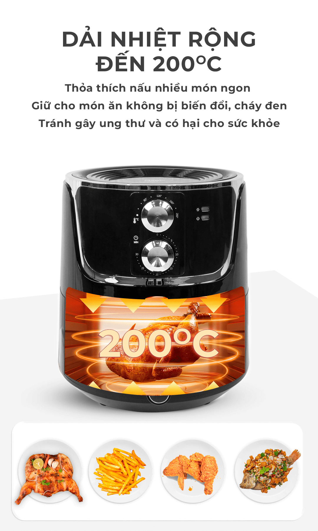 nồi chiên không dầu magic korea a 801 đen