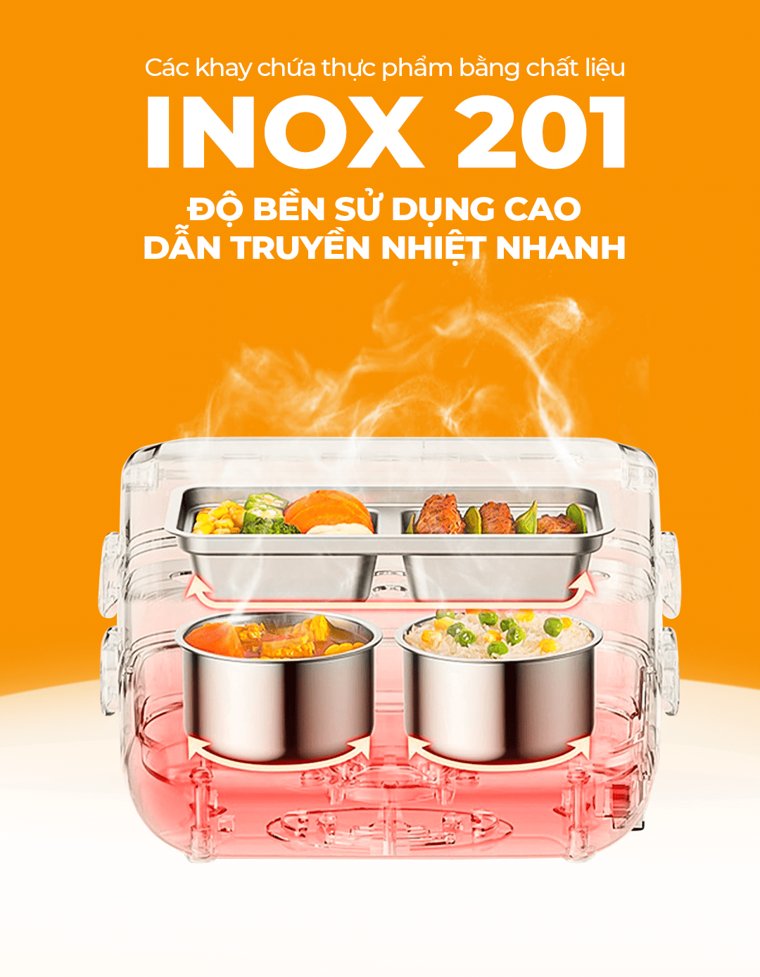 Hộp nấu và hâm nóng thức ăn hai tầng Magic Korea A-09