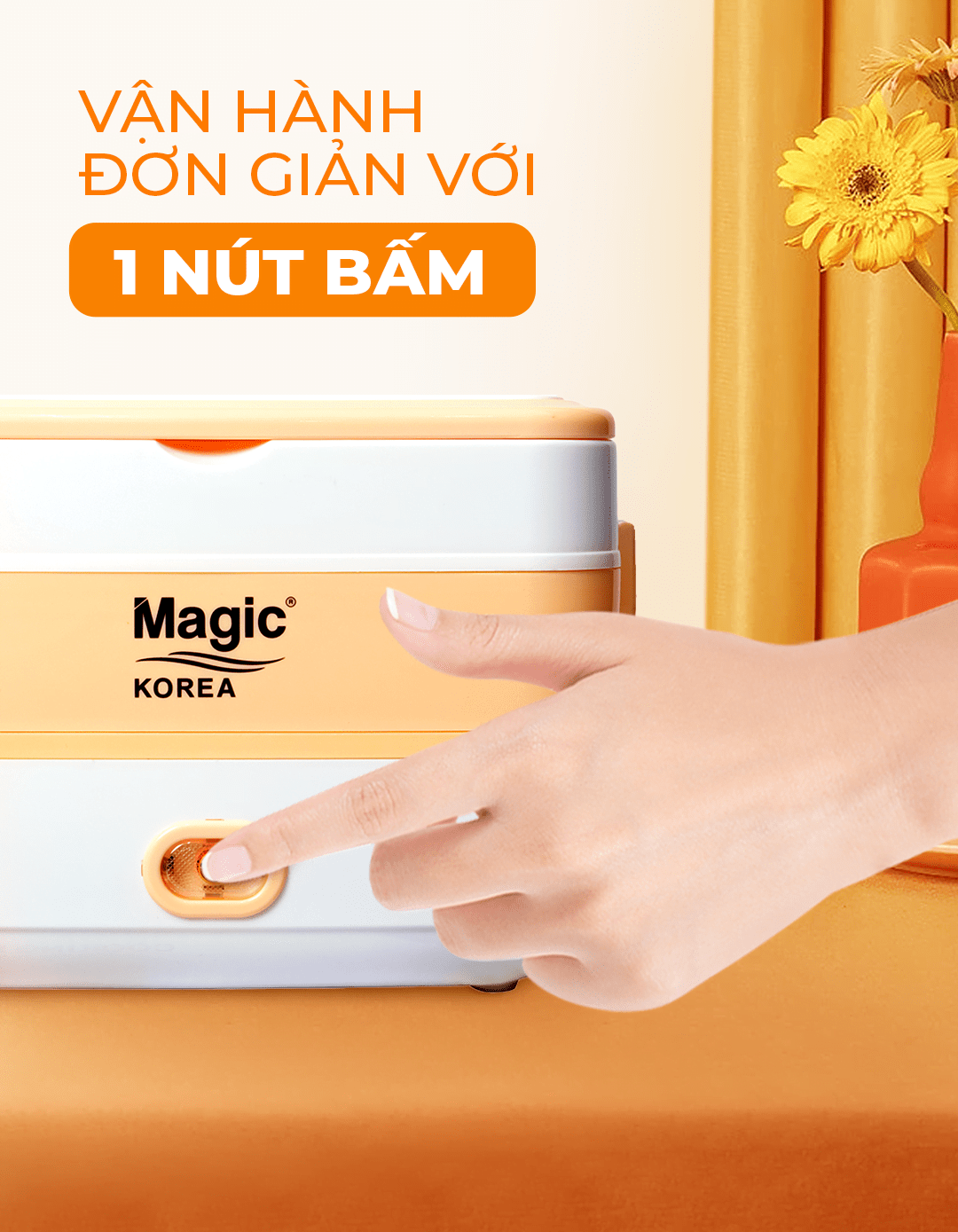 Hộp nấu và hâm nóng thức ăn hai tầng Magic Korea A-09