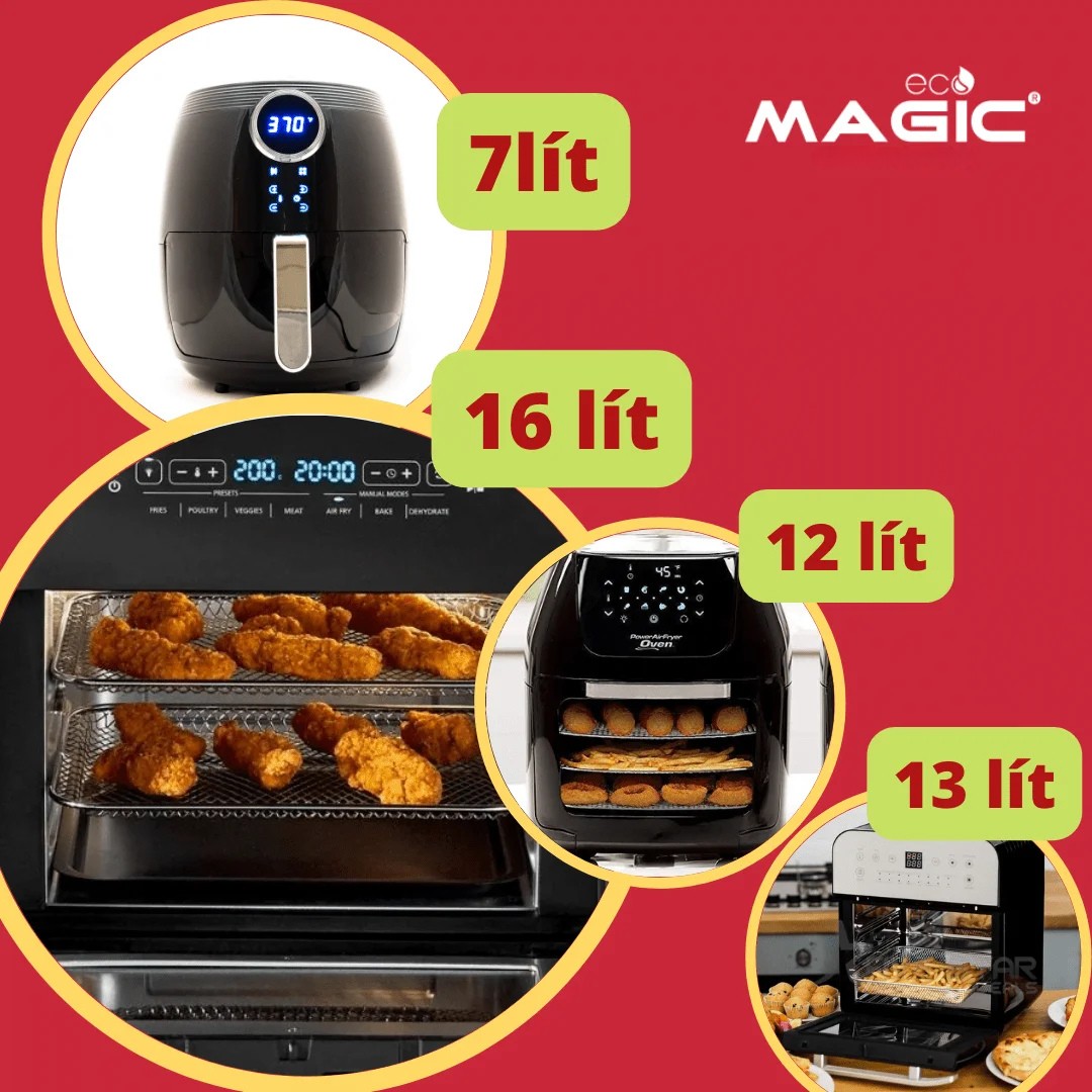 Top Nồi Chiên Không Dầu Dung Tích Lớn 7 lít, 12 lít, 13 Lít, 16 Lít 2