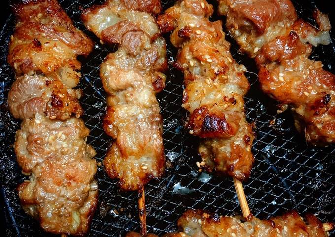cách làm thịt xiên nướng bằng nồi chiên không dầu