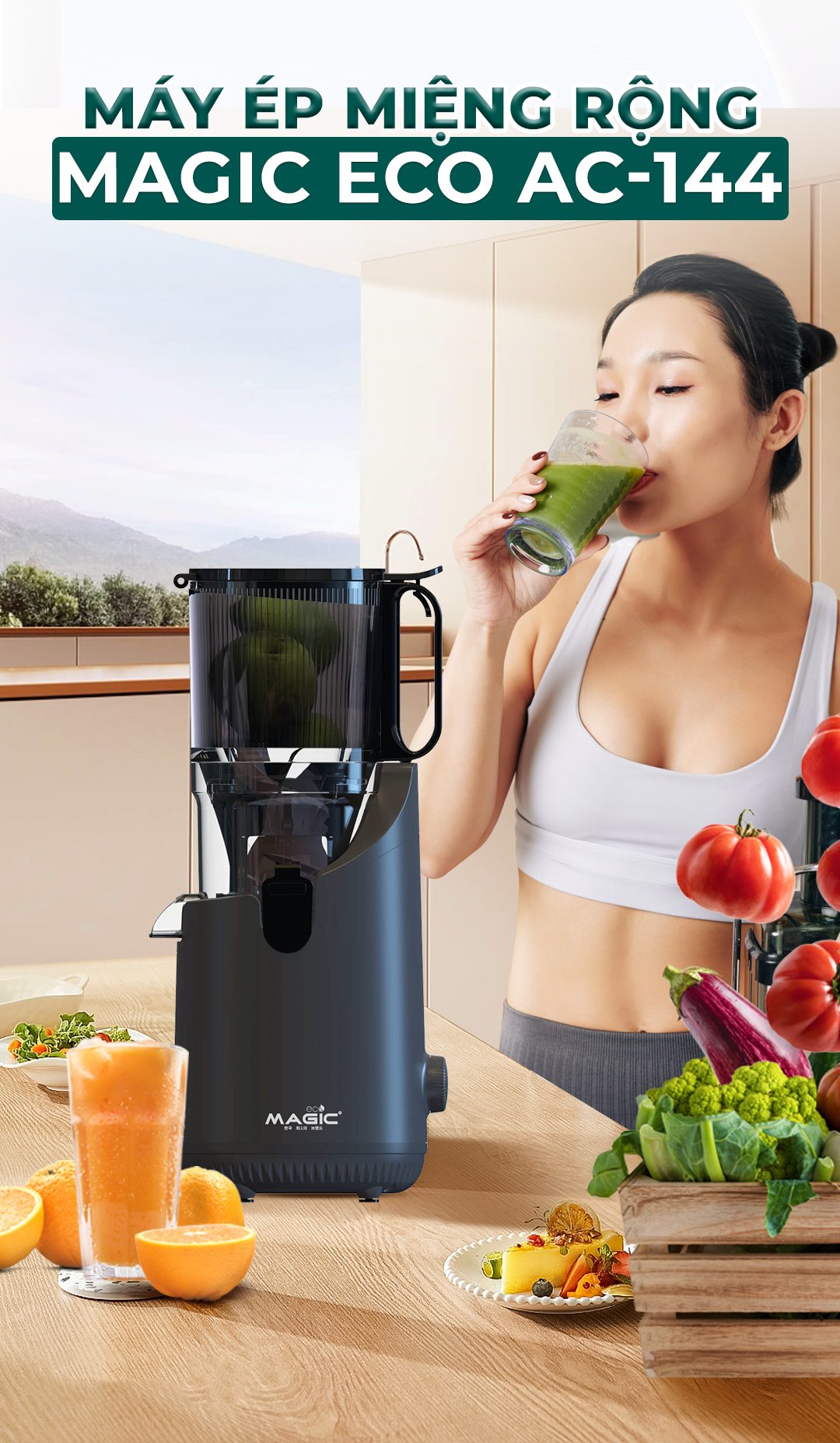 Máy Ép Chậm Miệng Rộng MAGIC Eco AC-144 19