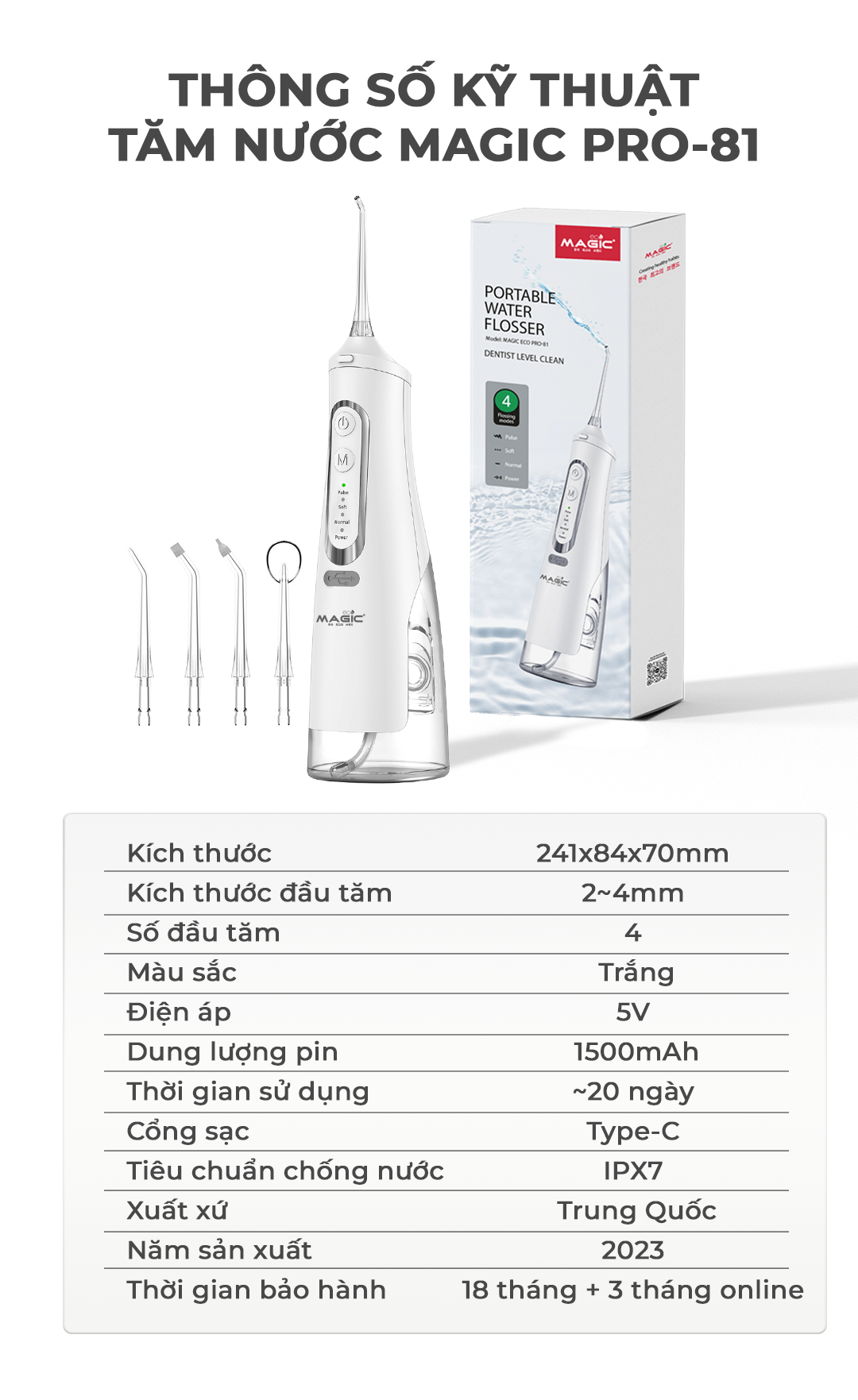 Tăm Nước MAGIC Eco PRO-81 23