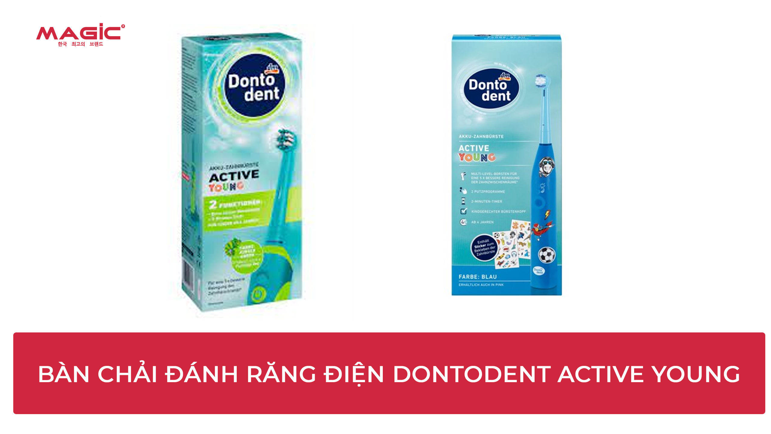 Chọn Bàn Chải Điện Cho Bé: Top 9 Sản Phẩm Được Tin Dùng 9 Minh Họa Bàn chải đánh răng điện Dontodent ACTIVE YOUNG