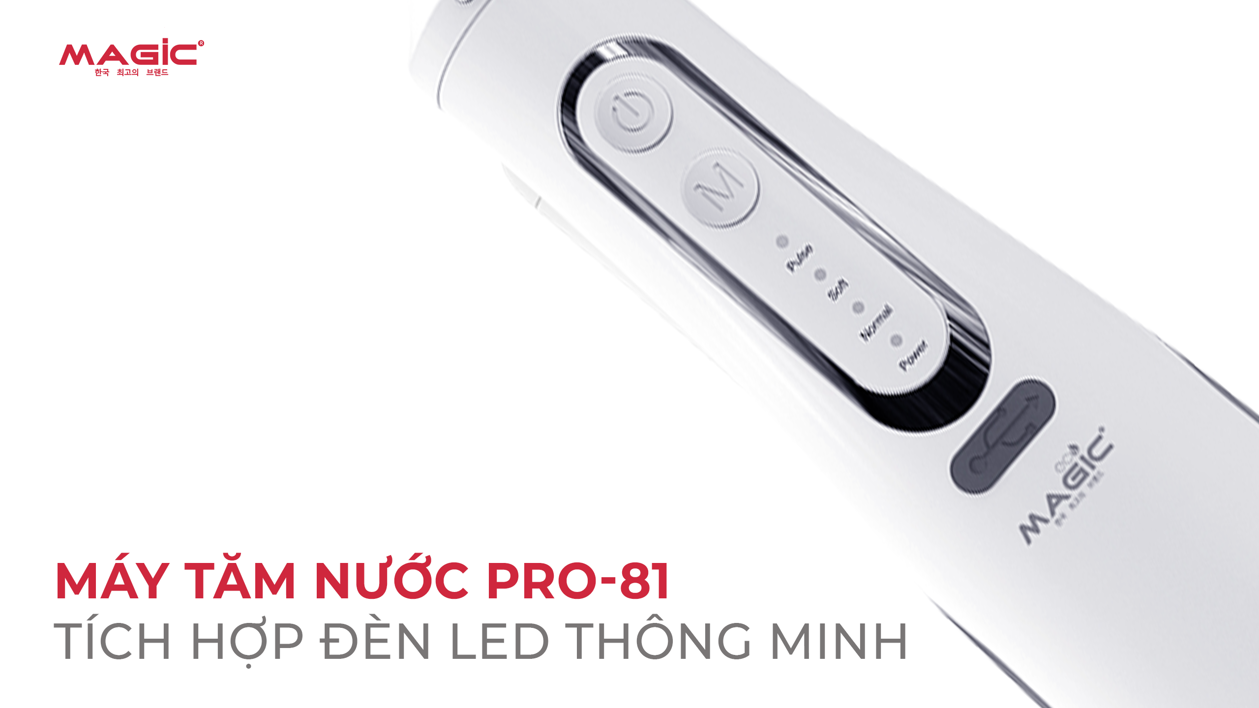 Minh họa máy tăm nước Magic Eco Pro-81 tích hợp đèn Led thông minh 