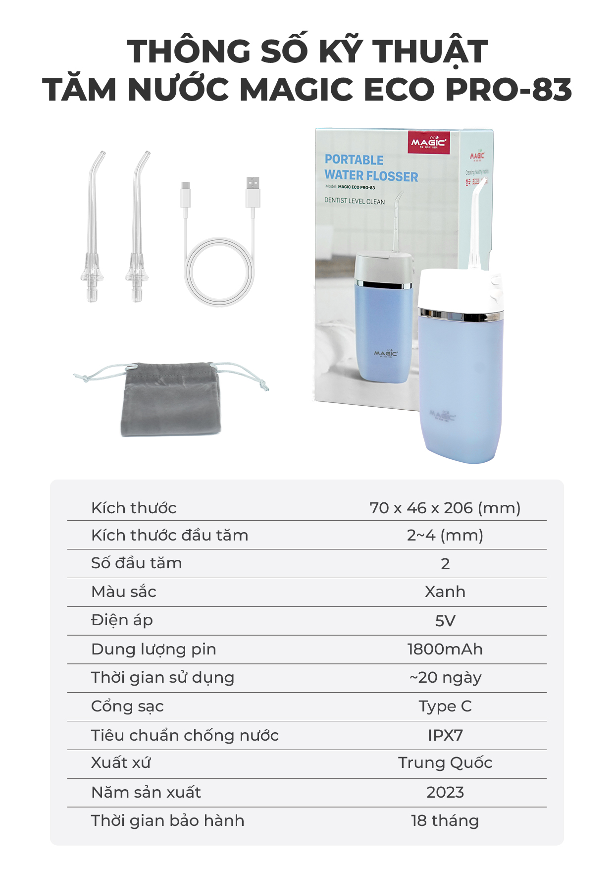 Tăm Nước MAGIC Eco PRO-83 Xanh 15 Tăm Nước MAGIC Eco PRO-83 Xanh 19