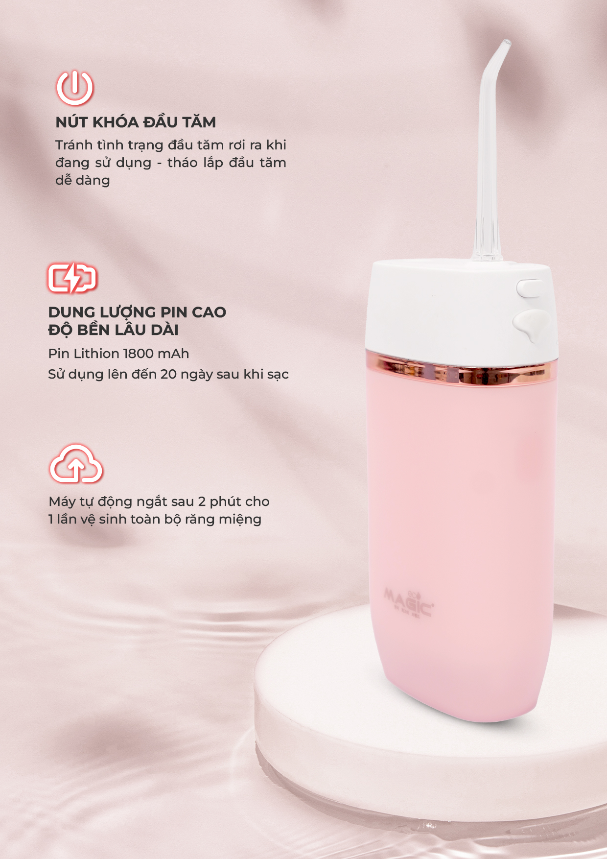 Tăm Nước MAGIC Eco PRO-83 Hồng 11