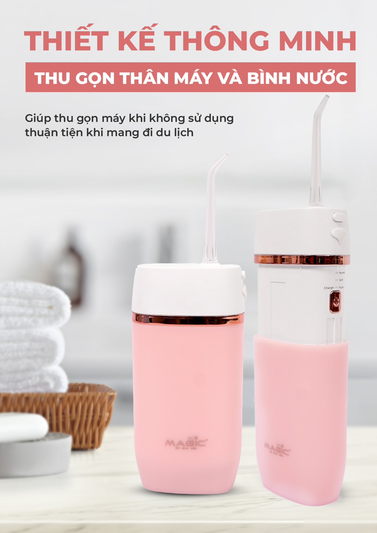 Tăm Nước MAGIC Eco PRO-83 Hồng 12