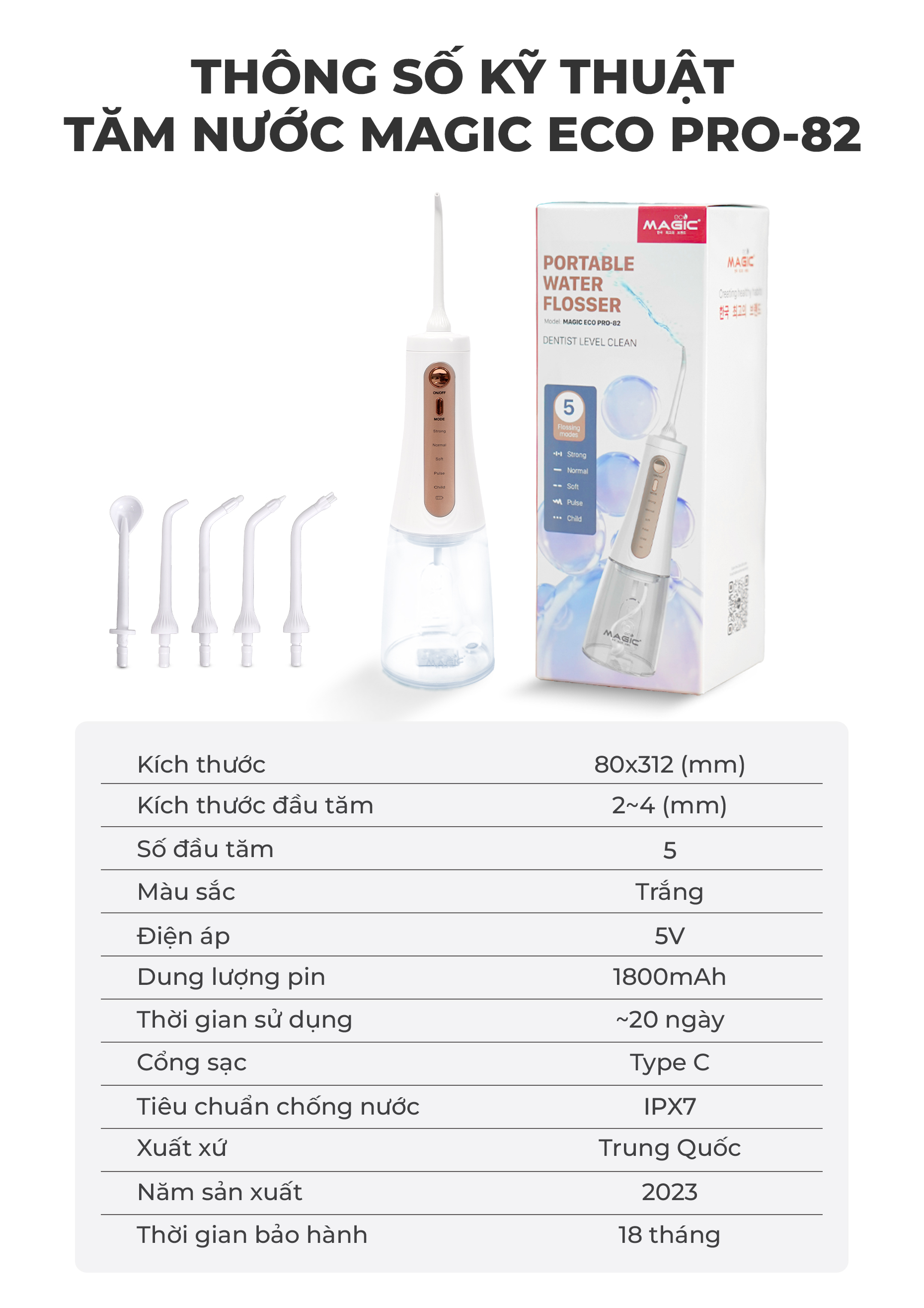 Tăm Nước MAGIC Eco PRO-82 20