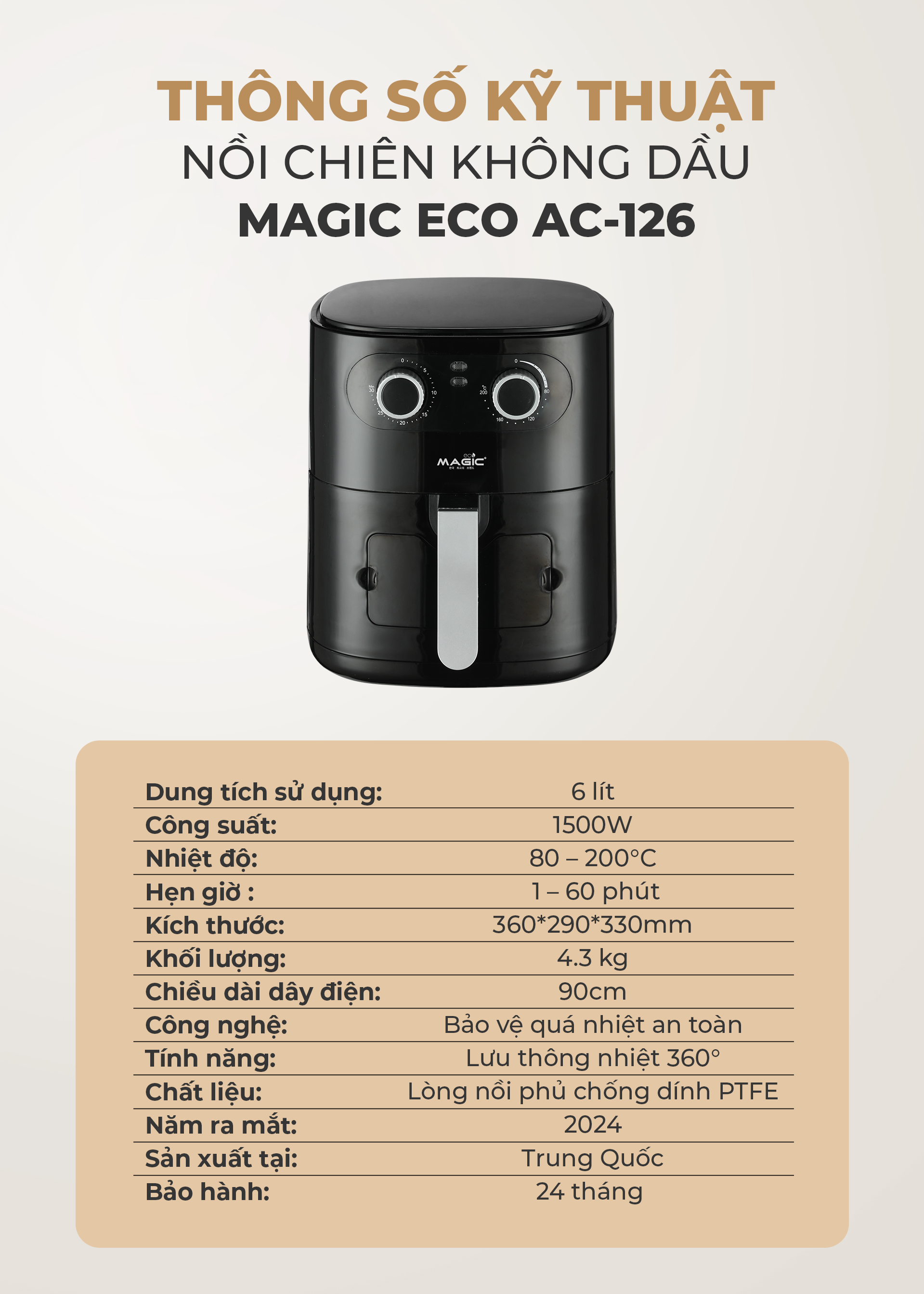 Nồi Chiên Không Dầu MAGIC Eco AC-126 10 Nồi Chiên Không Dầu MAGIC Eco AC-126 13