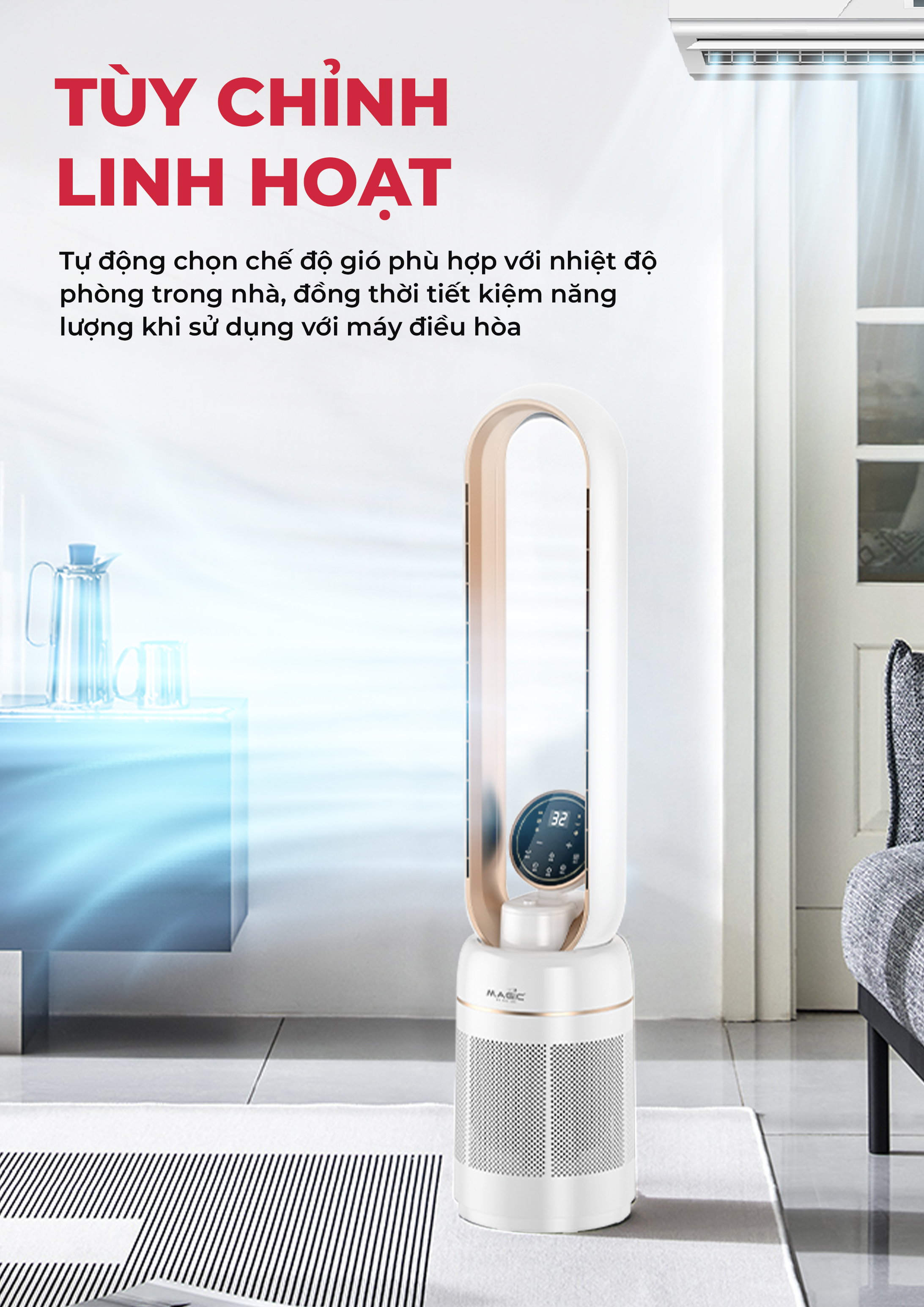 [KHÁCH HÀNG THÂN THIẾT] Quạt Không Cánh - Kết Hợp Lọc Không Khí MAGIC Eco AC-306 14