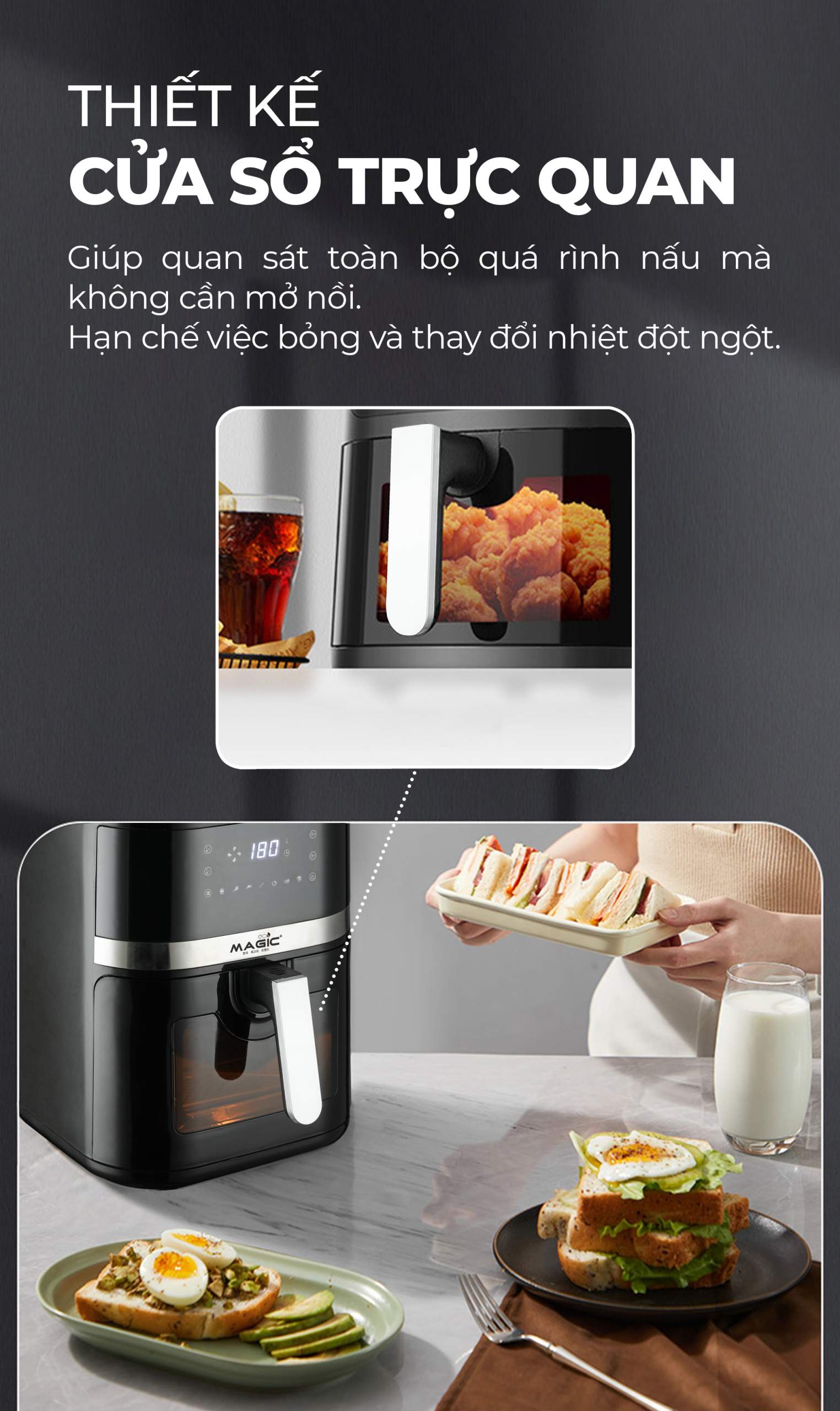 [KHÁCH HÀNG THÂN THIẾT] Nồi Chiên Không Dầu MAGIC Eco AC-128 8