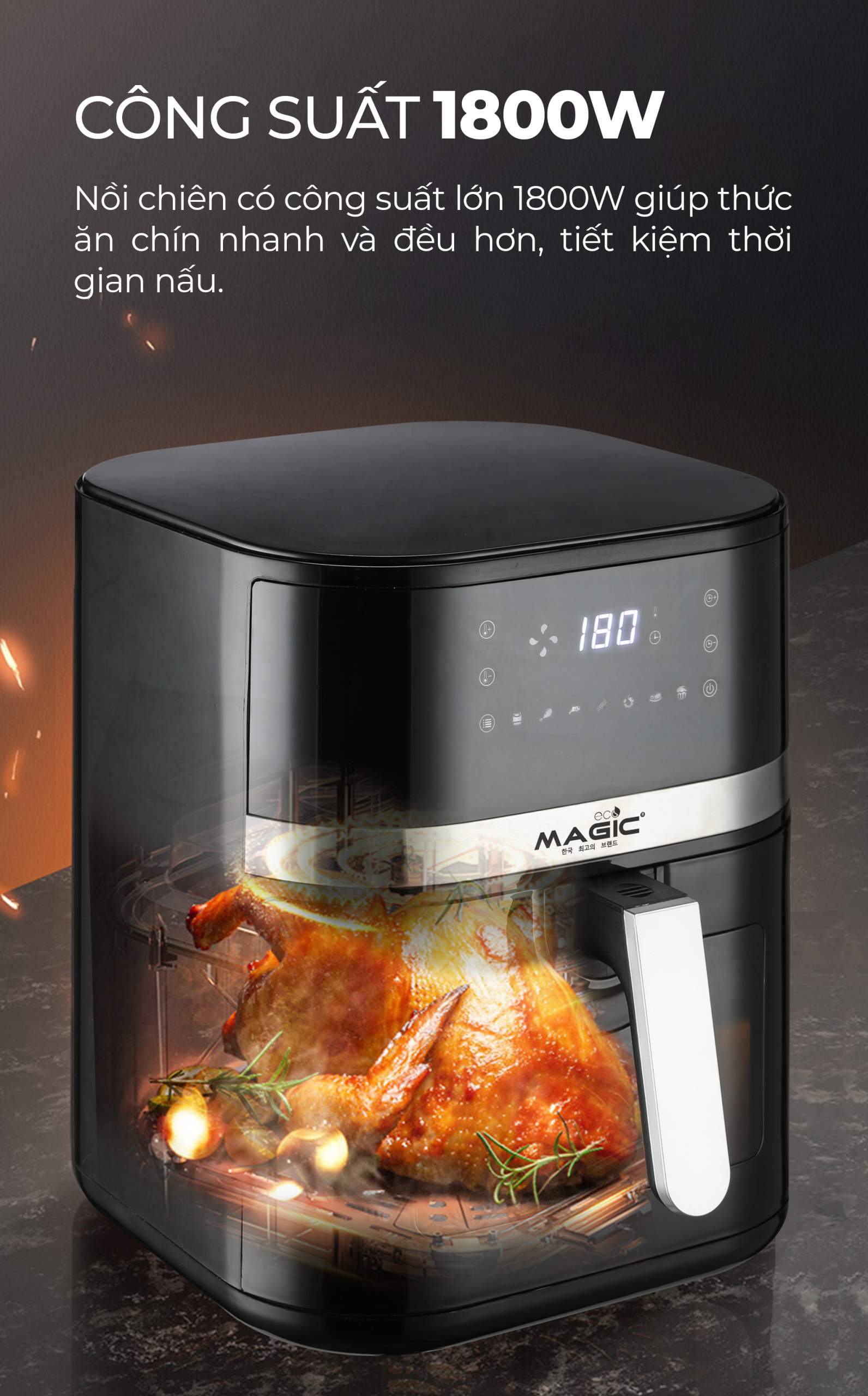 [KHÁCH HÀNG THÂN THIẾT] Nồi Chiên Không Dầu MAGIC Eco AC-128 10