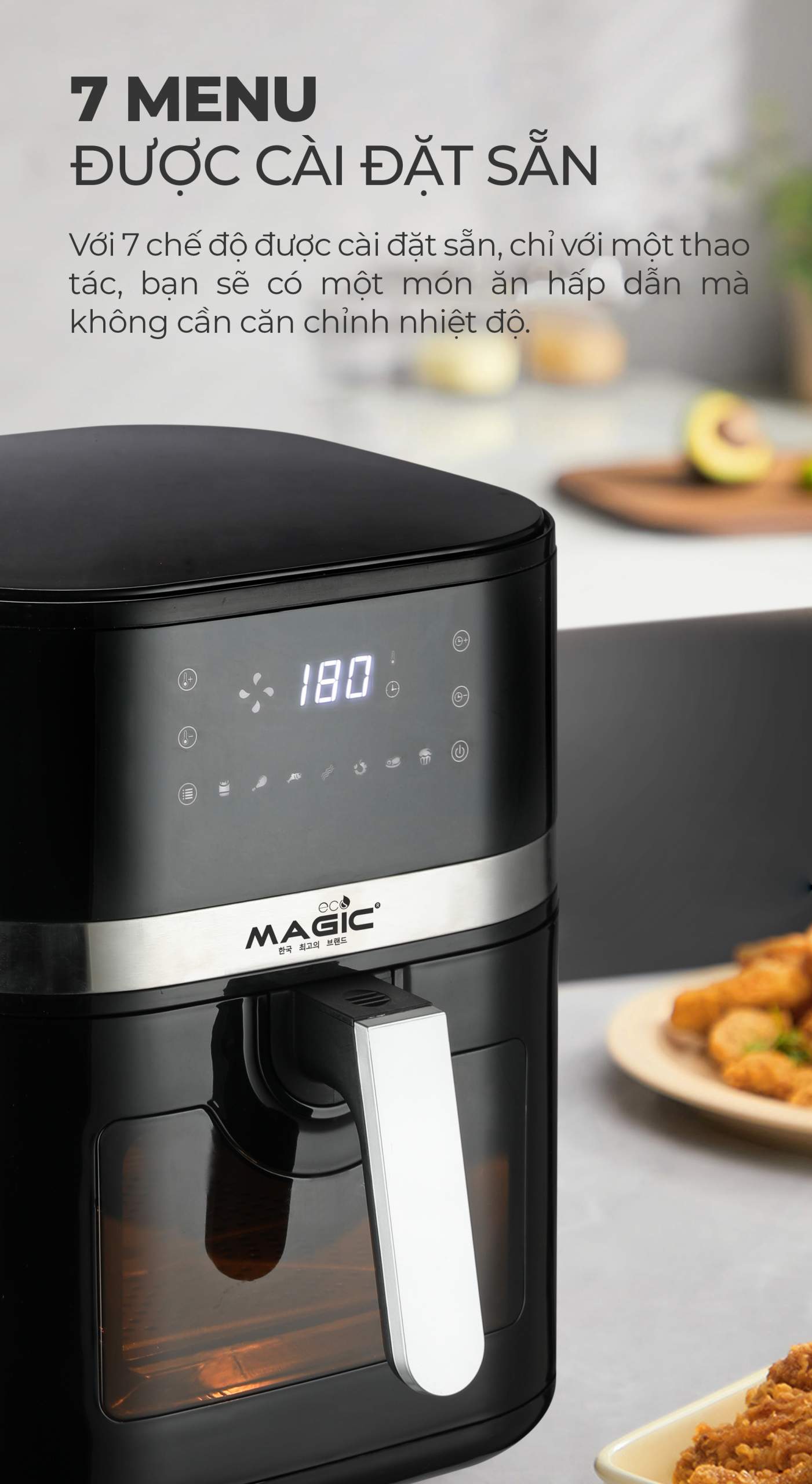 [KHÁCH HÀNG THÂN THIẾT] Nồi Chiên Không Dầu MAGIC Eco AC-128 12