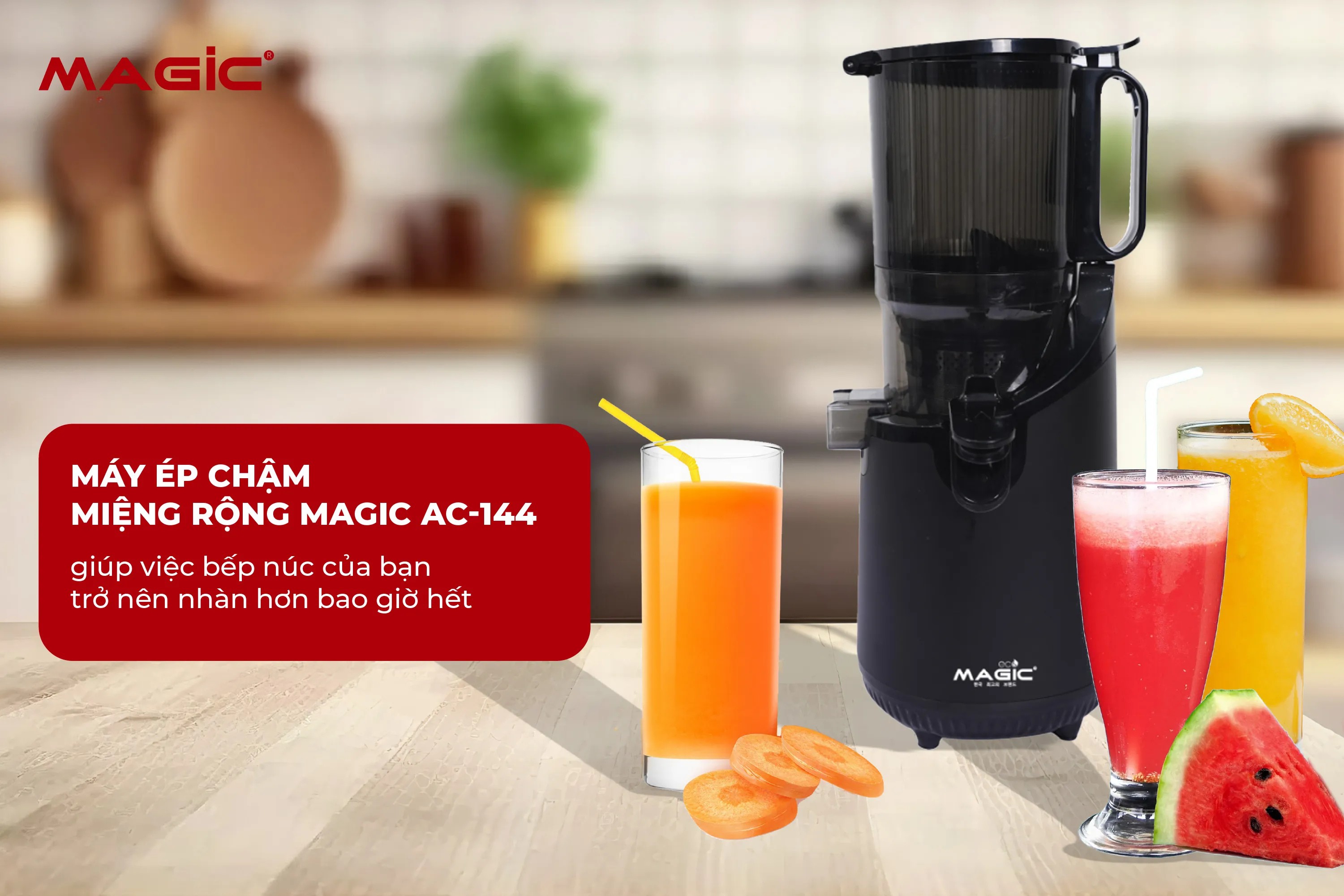 Review Máy Ép Chậm Miệng Rộng MAGIC Eco AC-144 3