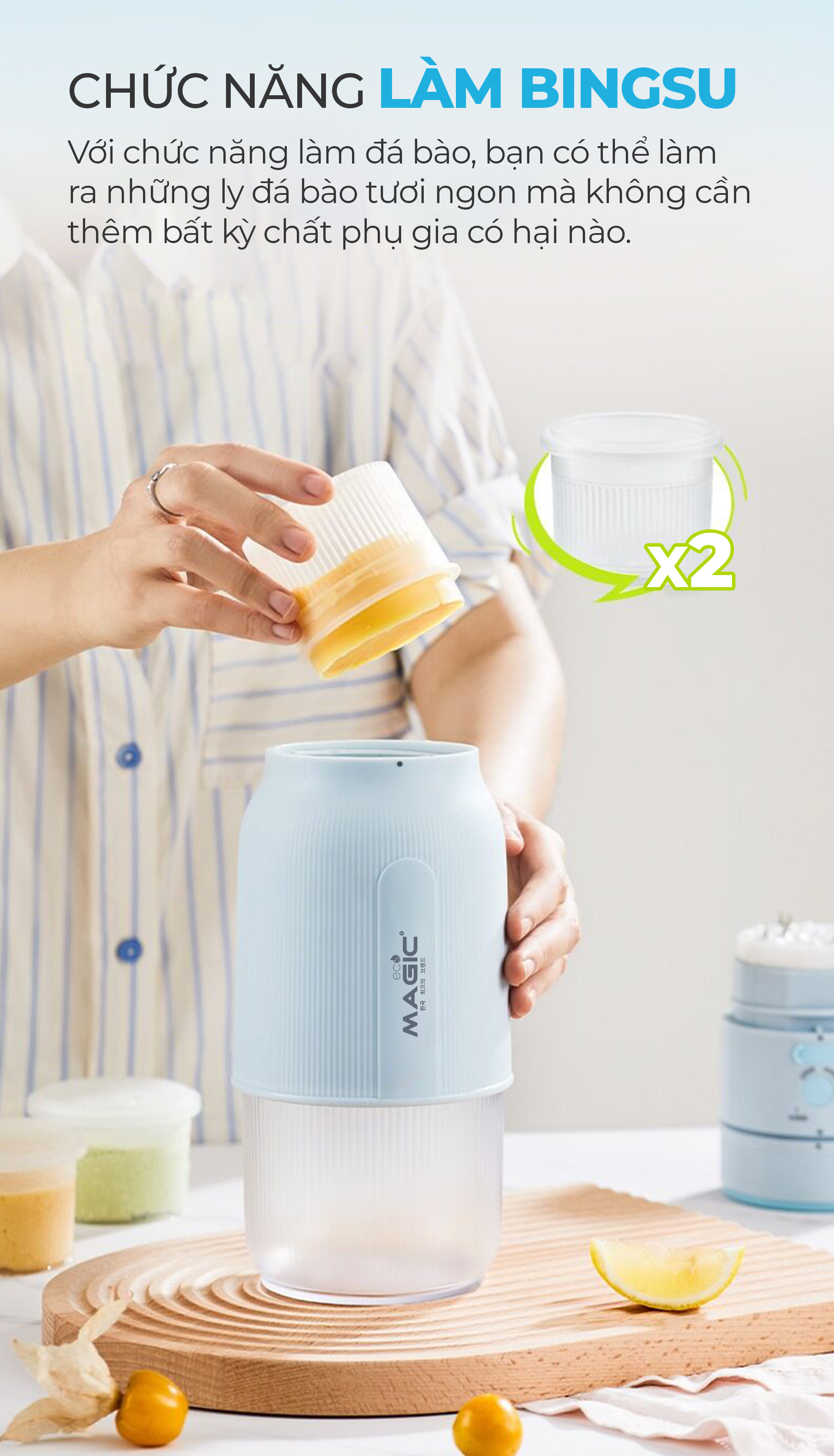 [KHÁCH HÀNG THÂN THIẾT] Máy Xay Sinh Tố Và Làm Kem Đá Bào Magic ECO AC-180 6