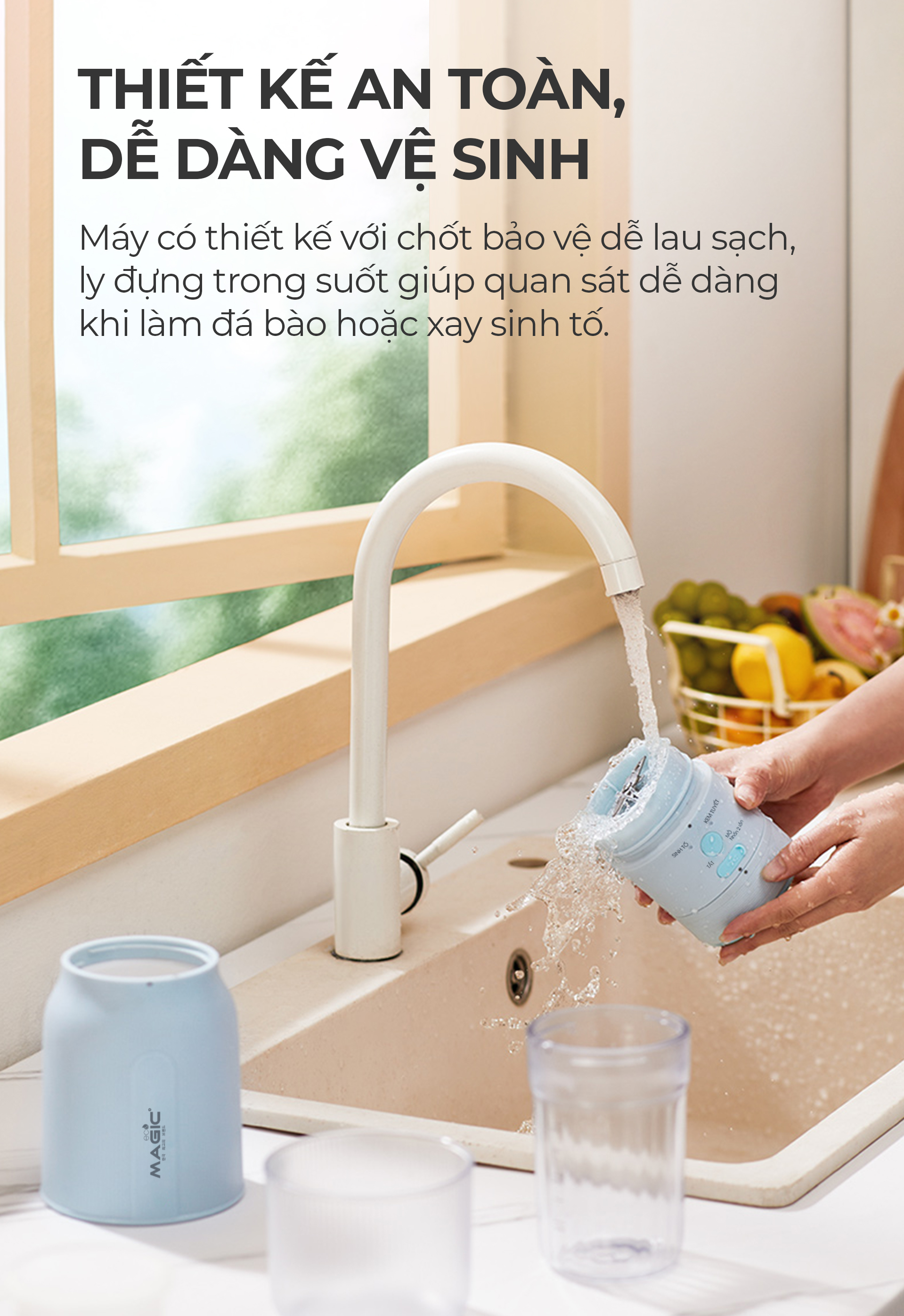 [KHÁCH HÀNG THÂN THIẾT] Máy Xay Sinh Tố Và Làm Kem Đá Bào Magic ECO AC-180 9