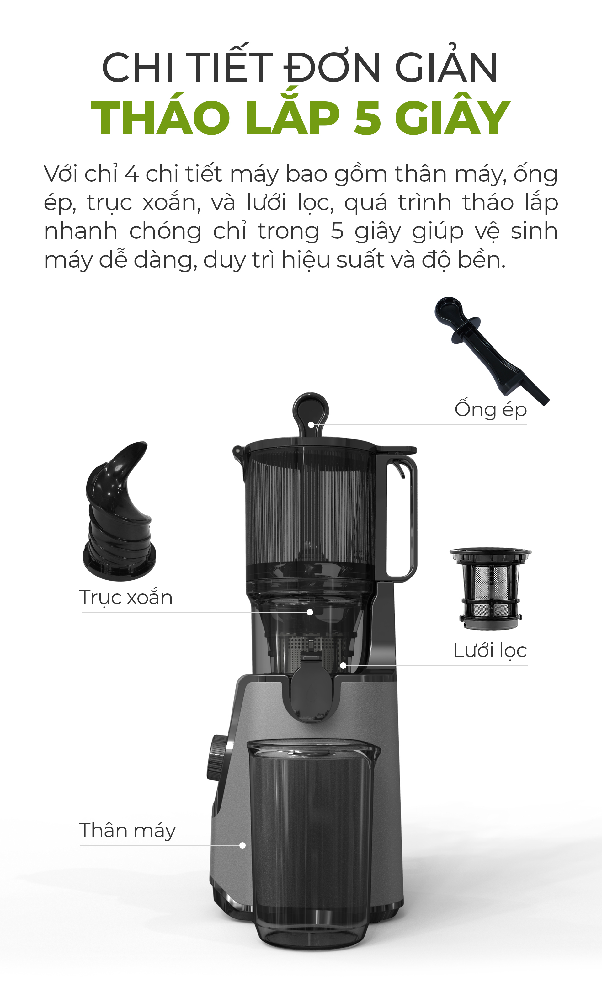 [KHÁCH HÀNG THÂN THIẾT] Máy Ép Chậm MAGIC Eco AC-135 17