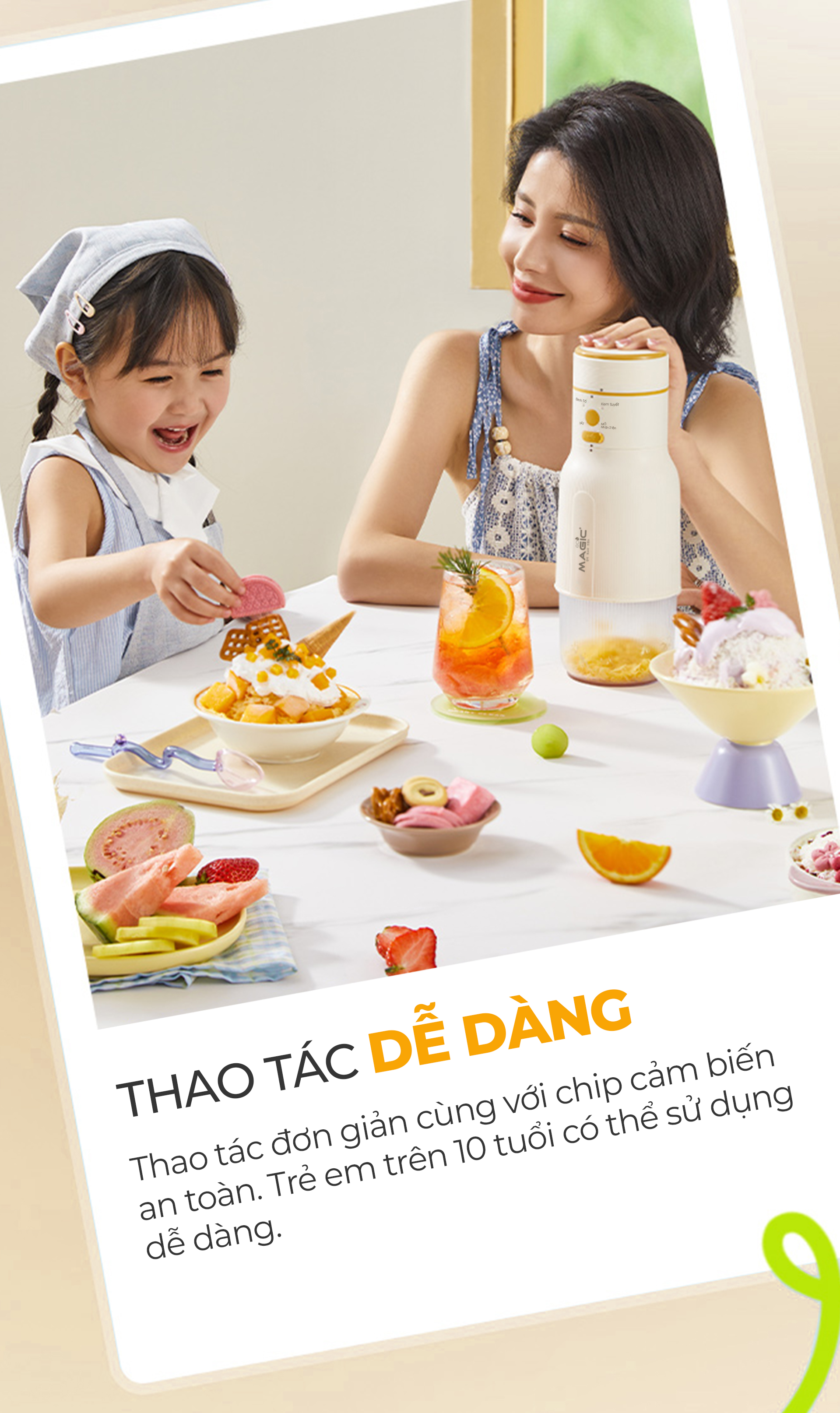 [KHÁCH HÀNG THÂN THIẾT] Máy Xay Sinh Tố Và Làm Kem Đá Bào Magic ECO AC-181 7