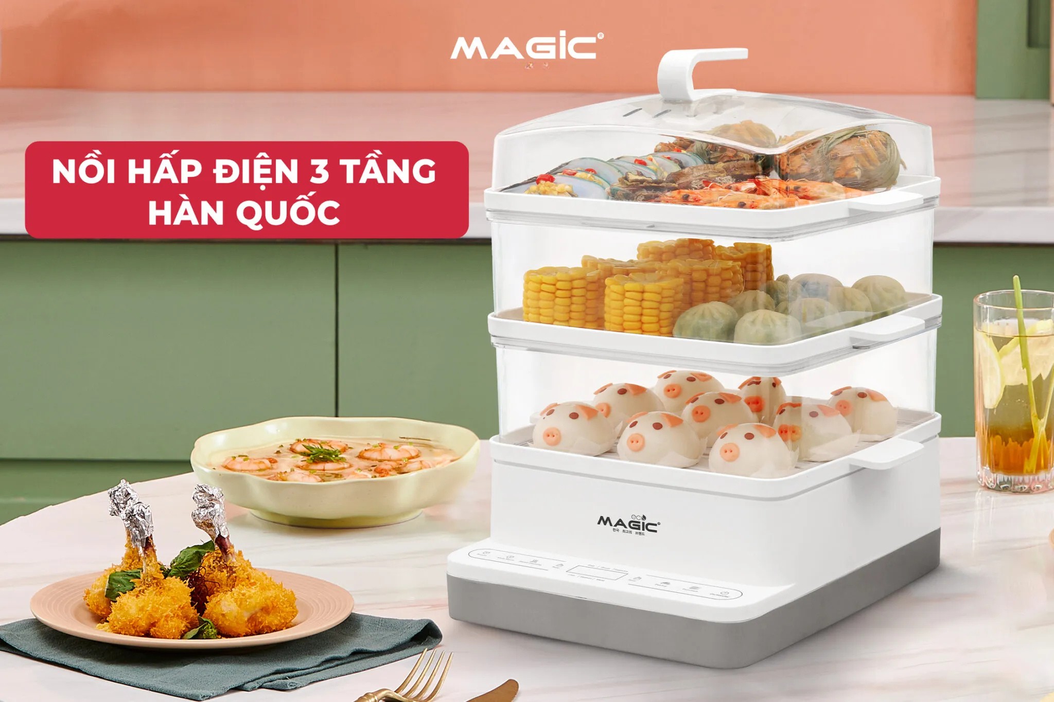 Review Nồi Hấp Điện 2 Tầng, 3 Tầng 1