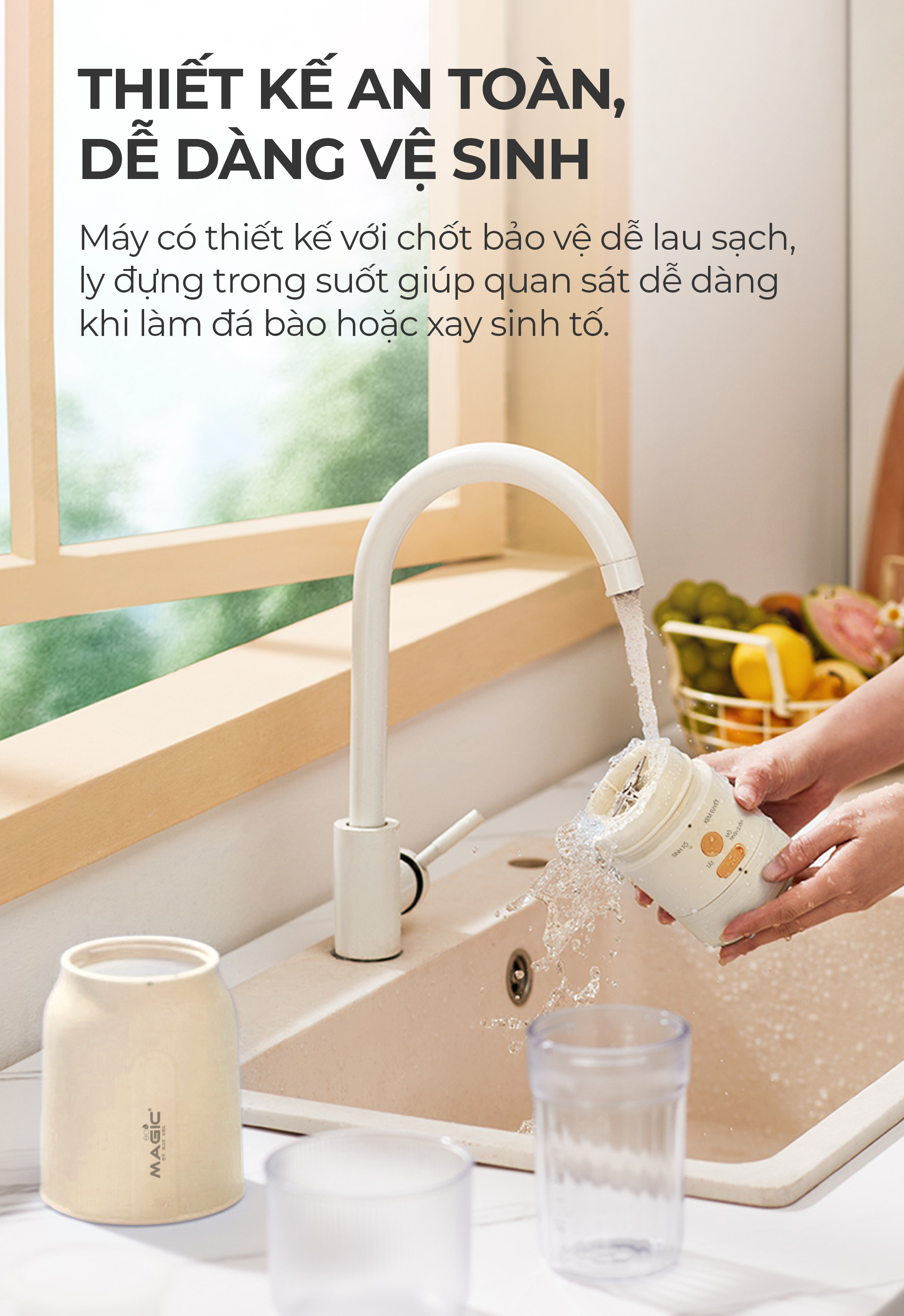 [KHÁCH HÀNG THÂN THIẾT] Máy Xay Sinh Tố Và Làm Kem Đá Bào Magic ECO AC-181 9
