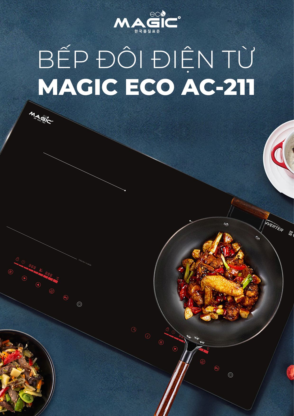 Bếp đôi điện từ Magic Eco AC-211 2
