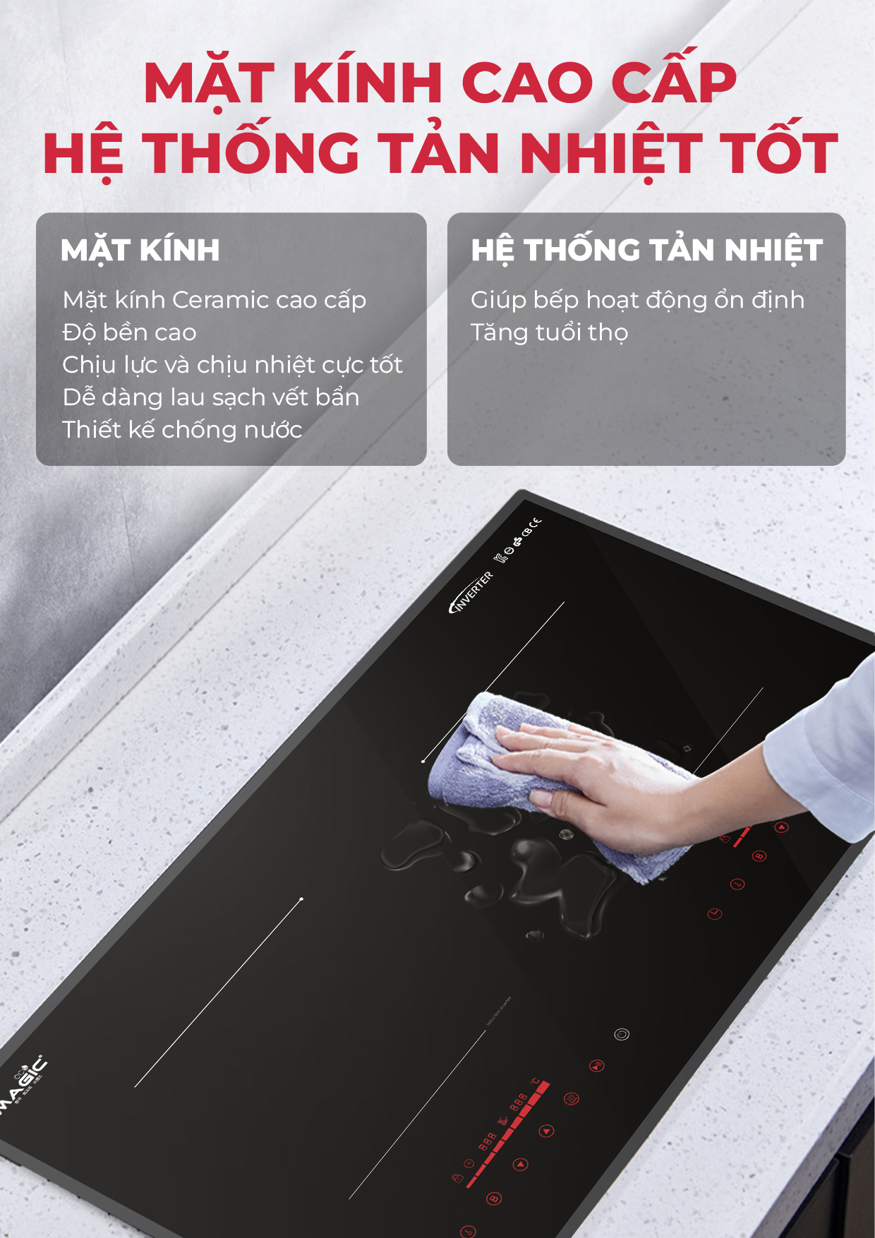 Bếp đôi điện từ Magic Eco AC-211 3