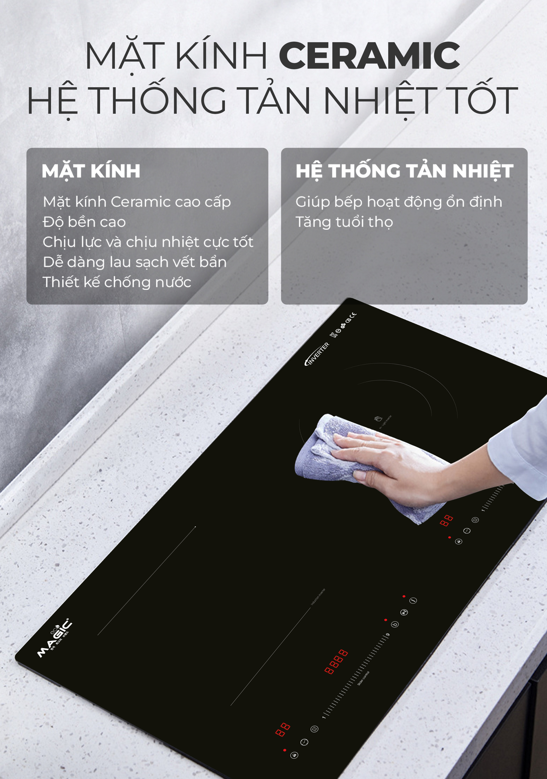 Bếp đôi điện từ hồng ngoại Magic Eco AC-221 3