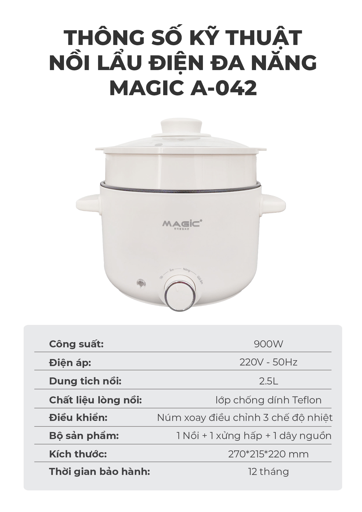 Nồi Lẩu Điện Đa Năng Magic A-042 19 Nồi Lẩu Điện Đa Năng Magic A-042 31