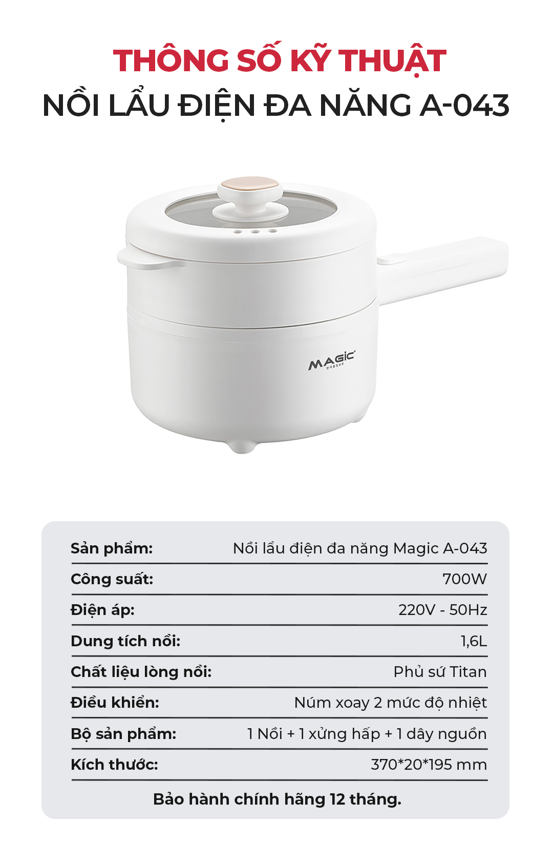 Nồi Lẩu Điện Đa Năng Magic A-043 9