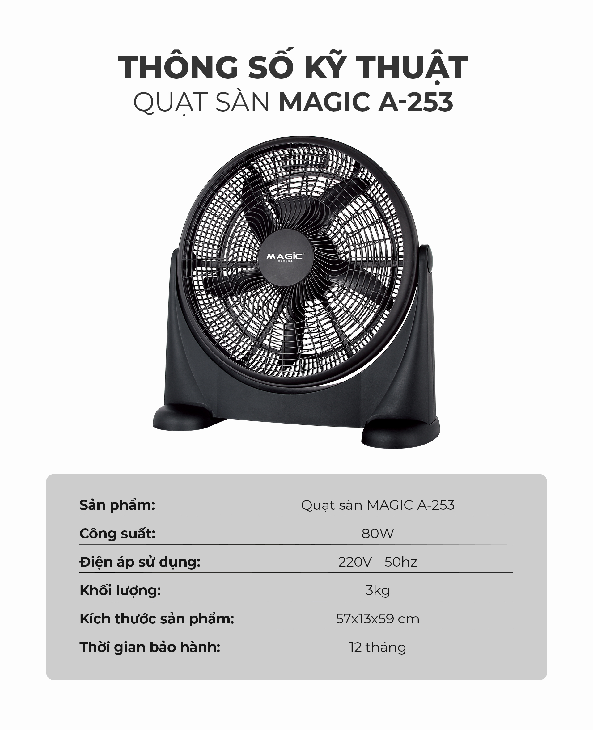 Quạt Sàn MAGIC A-253 6 Quạt Sàn MAGIC A-253 7