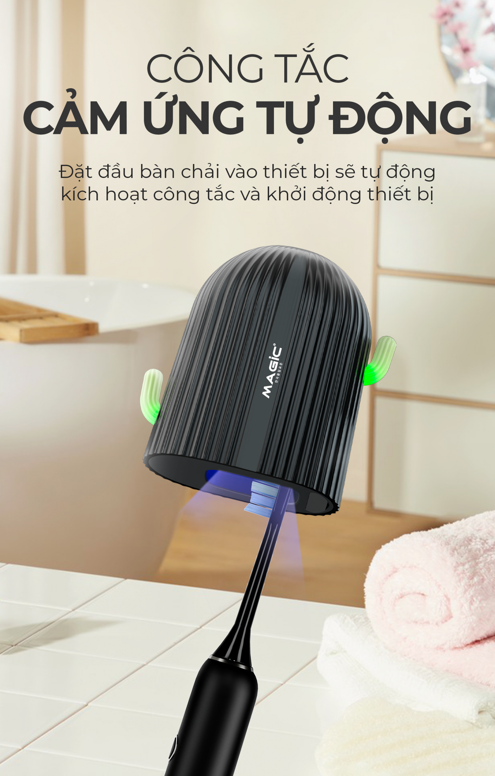 Máy Khử Trùng Đầu Bàn Chải MAGIC B-10 (Đen) 3