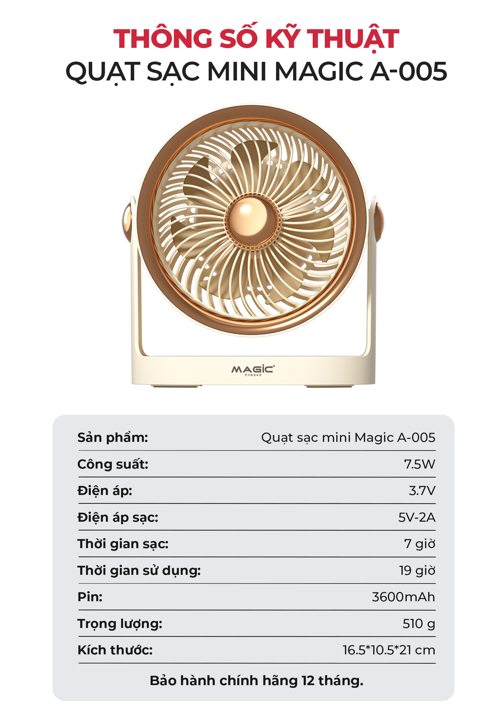 Quạt Mini MAGIC A-005 9
