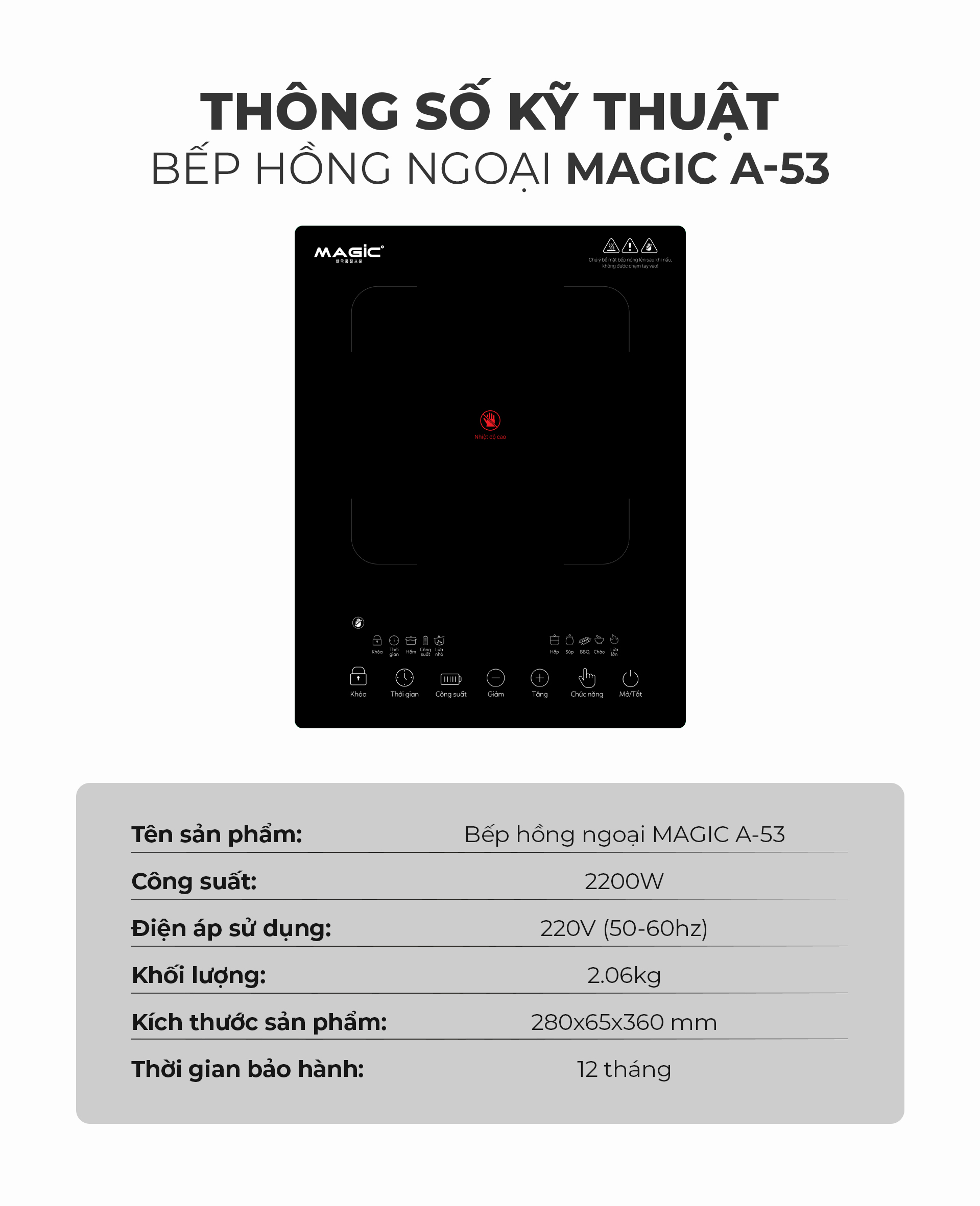 Bếp Hồng Ngoại Magic A-53 7