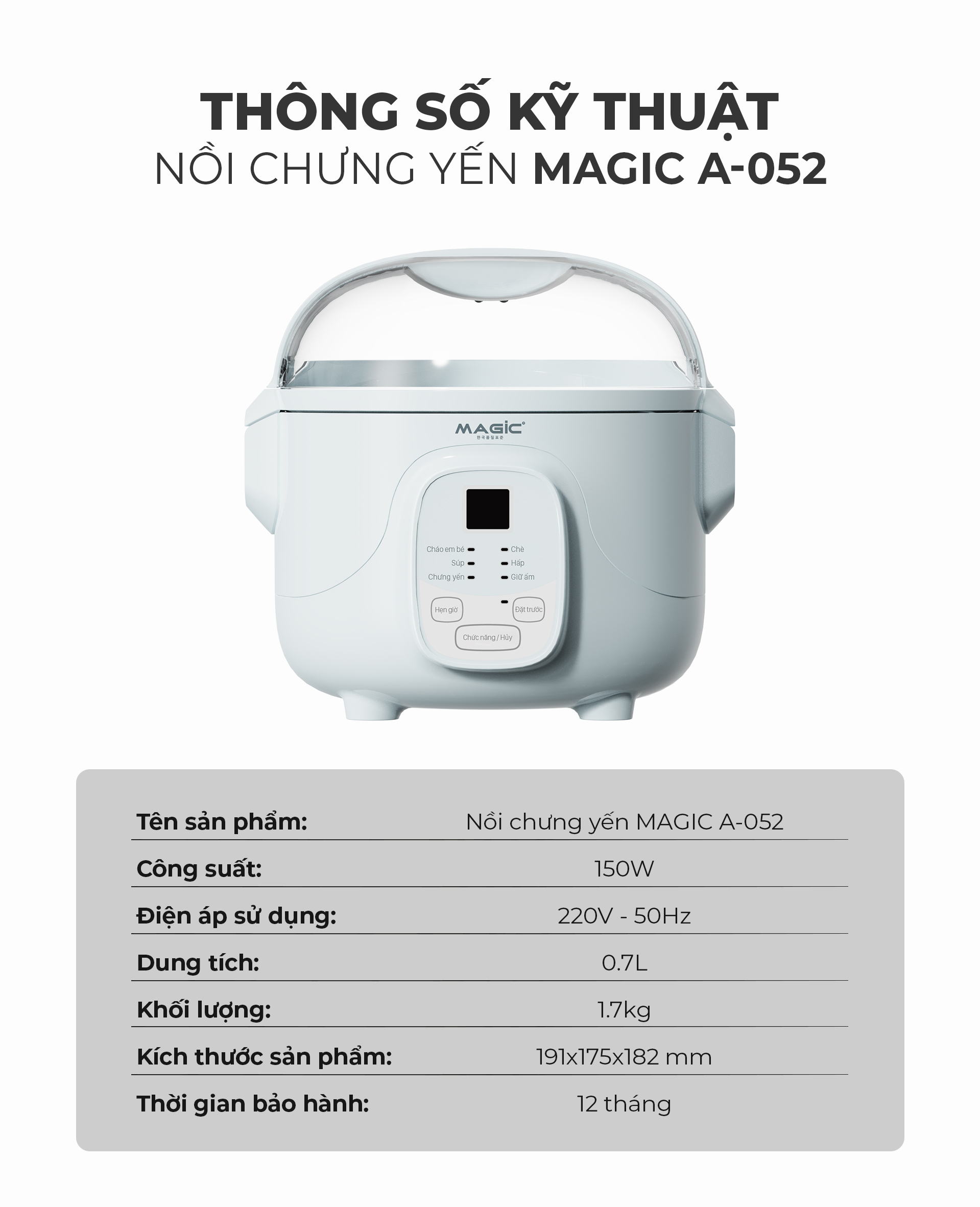 Nồi Chưng Yến MAGIC A-052 8