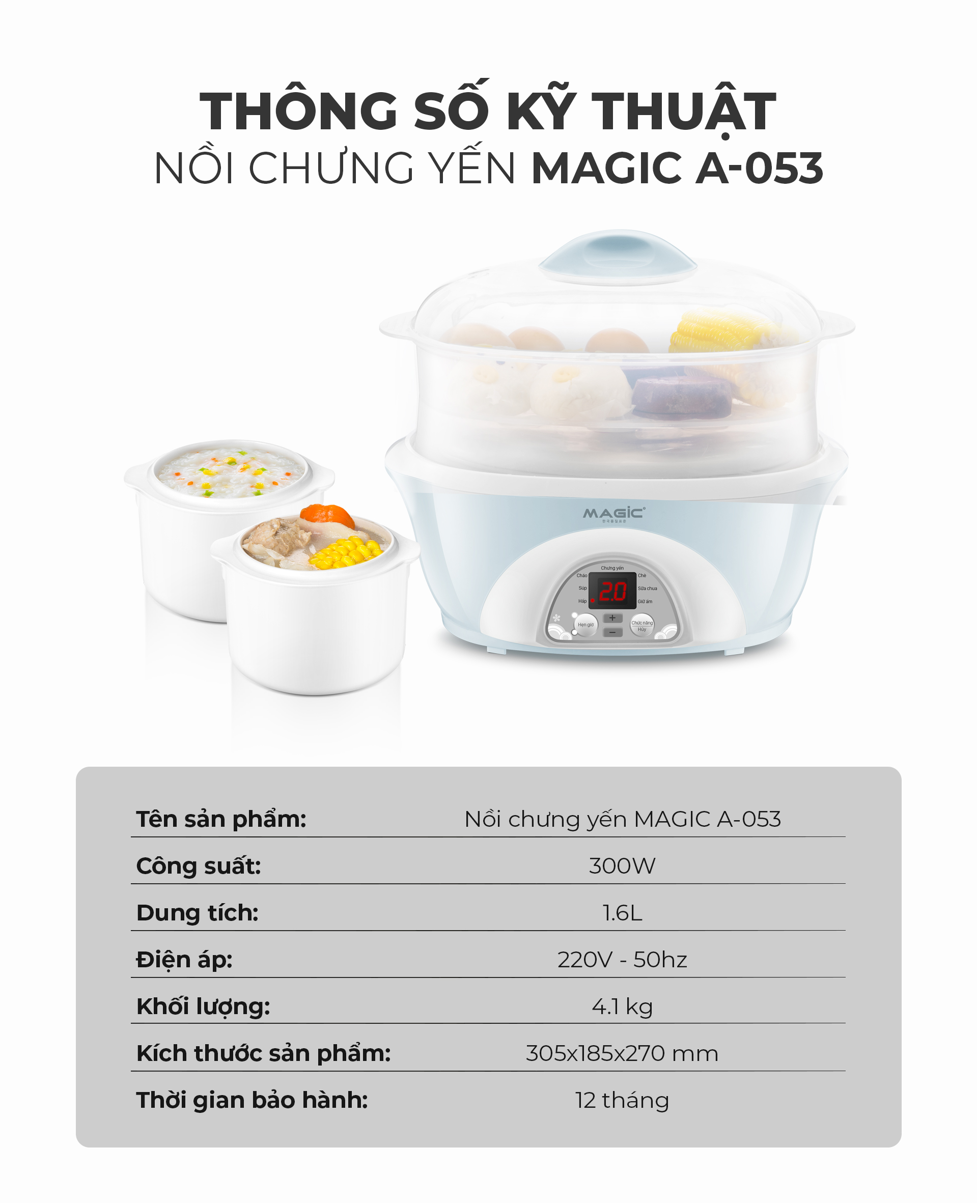 Nồi Chưng Yến MAGIC A-053 7