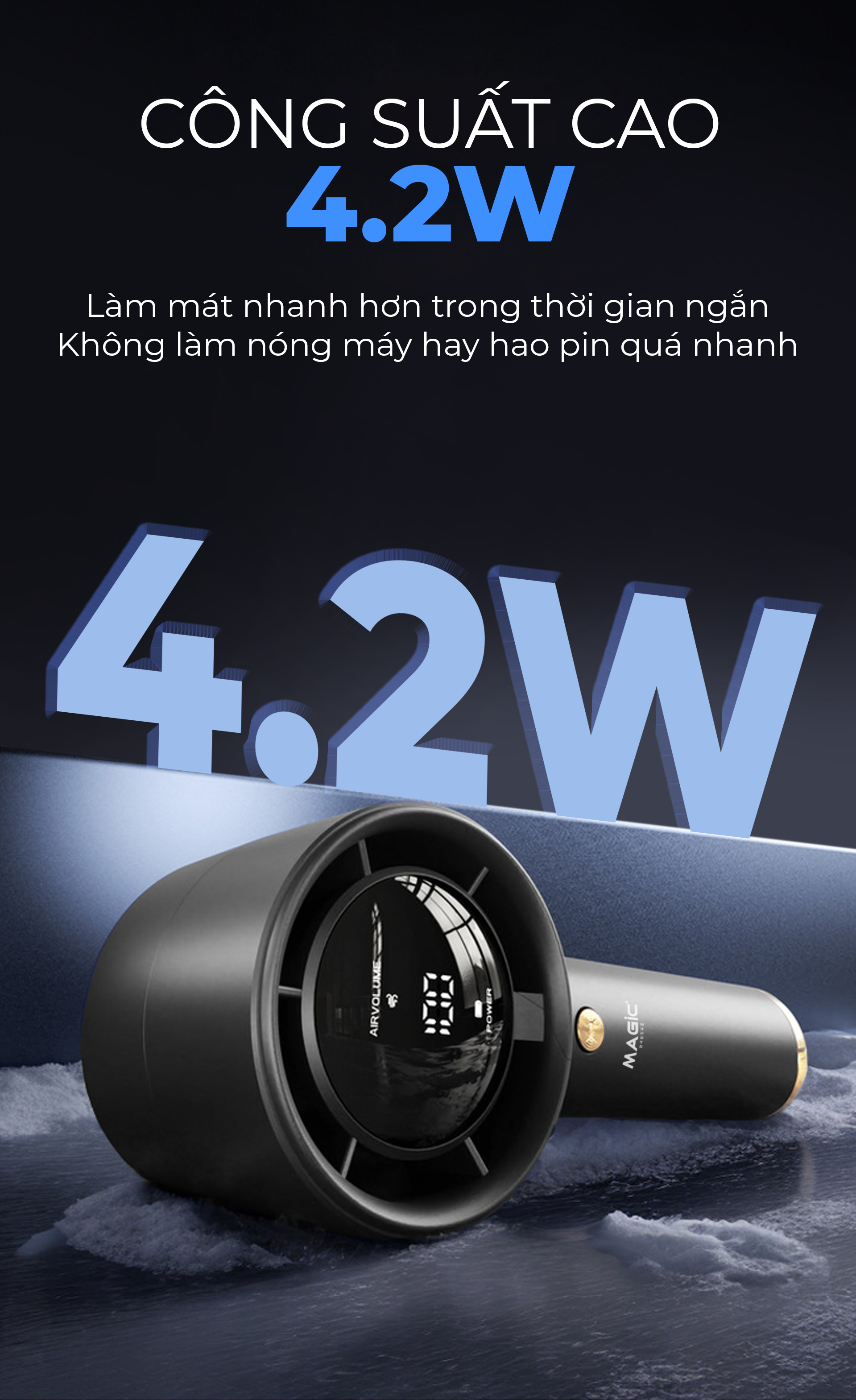 Quạt Sạc Mini Cầm Tay MAGIC A-009 11 Quạt Sạc Mini Cầm Tay MAGIC A-009 17