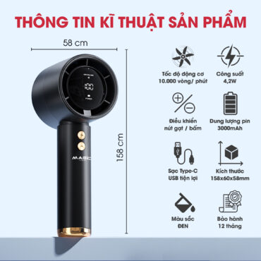 Quạt Sạc Mini Cầm Tay MAGIC A-009 5 Quạt Sạc Mini Cầm Tay MAGIC A-009 11