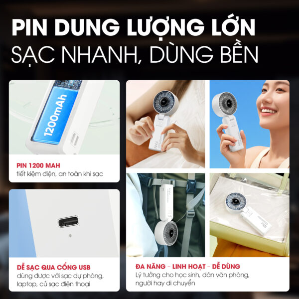 Quạt Sạc Cầm Tay Mini MAGIC A-013 2